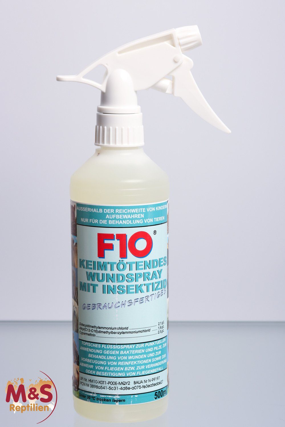 M&S Reptilien Terrarium F10, keimtötendes Wundspray mit Insektizid - Ready  to use! (500 ml Ze