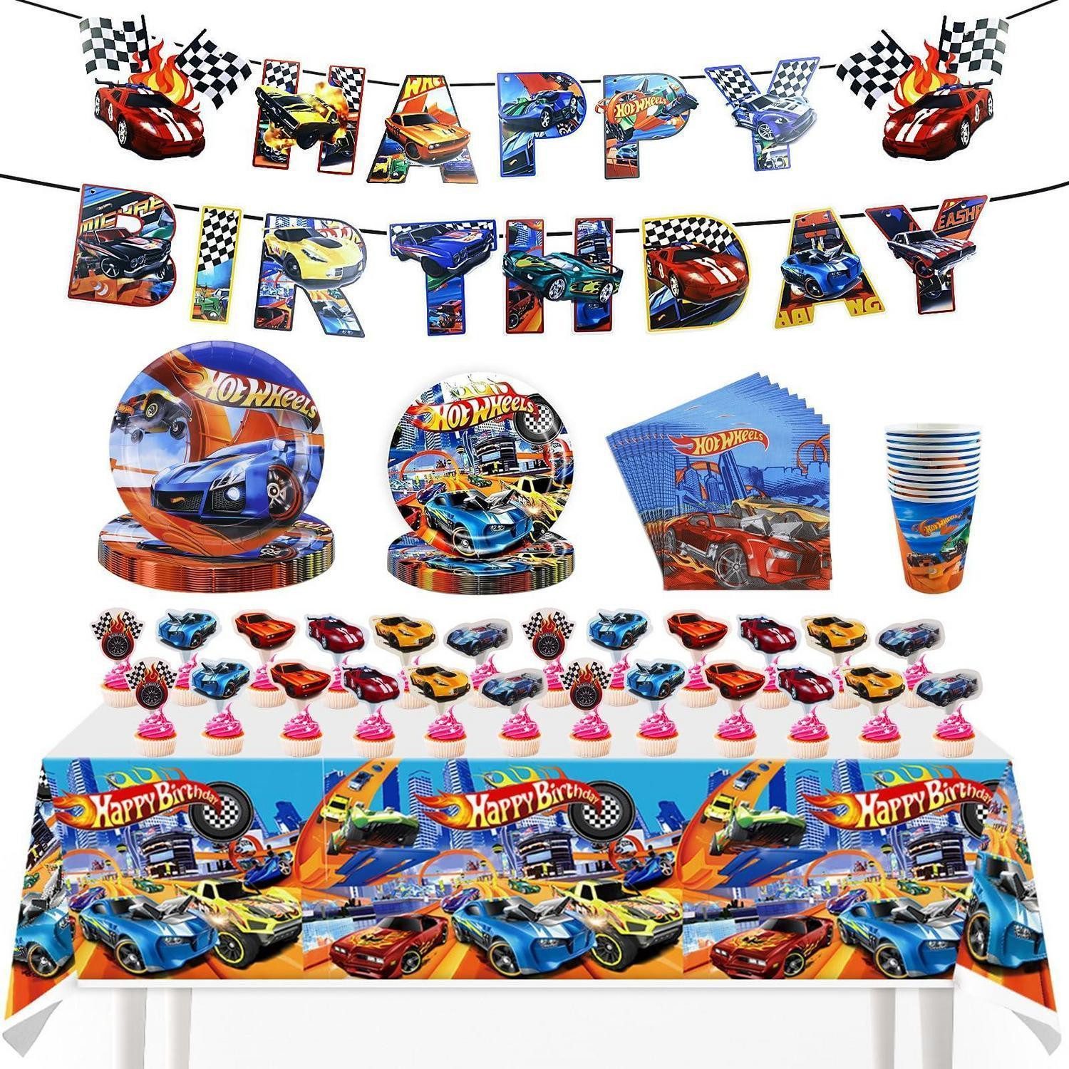 LuxusKollektion Dekofigur Pappteller Set Kindergeburtstag Cars Deko 10 Gäste (1 St)