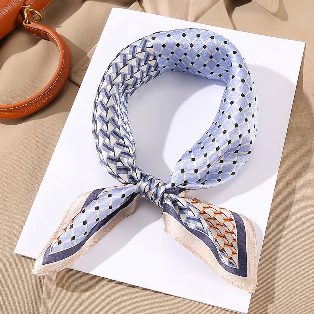 Vivi Idee Seidentuch 100% Maulbeerseide Halstuch Damen, Quadratisches 53x53 cm Halstuch, bedrucktes Seidenschal