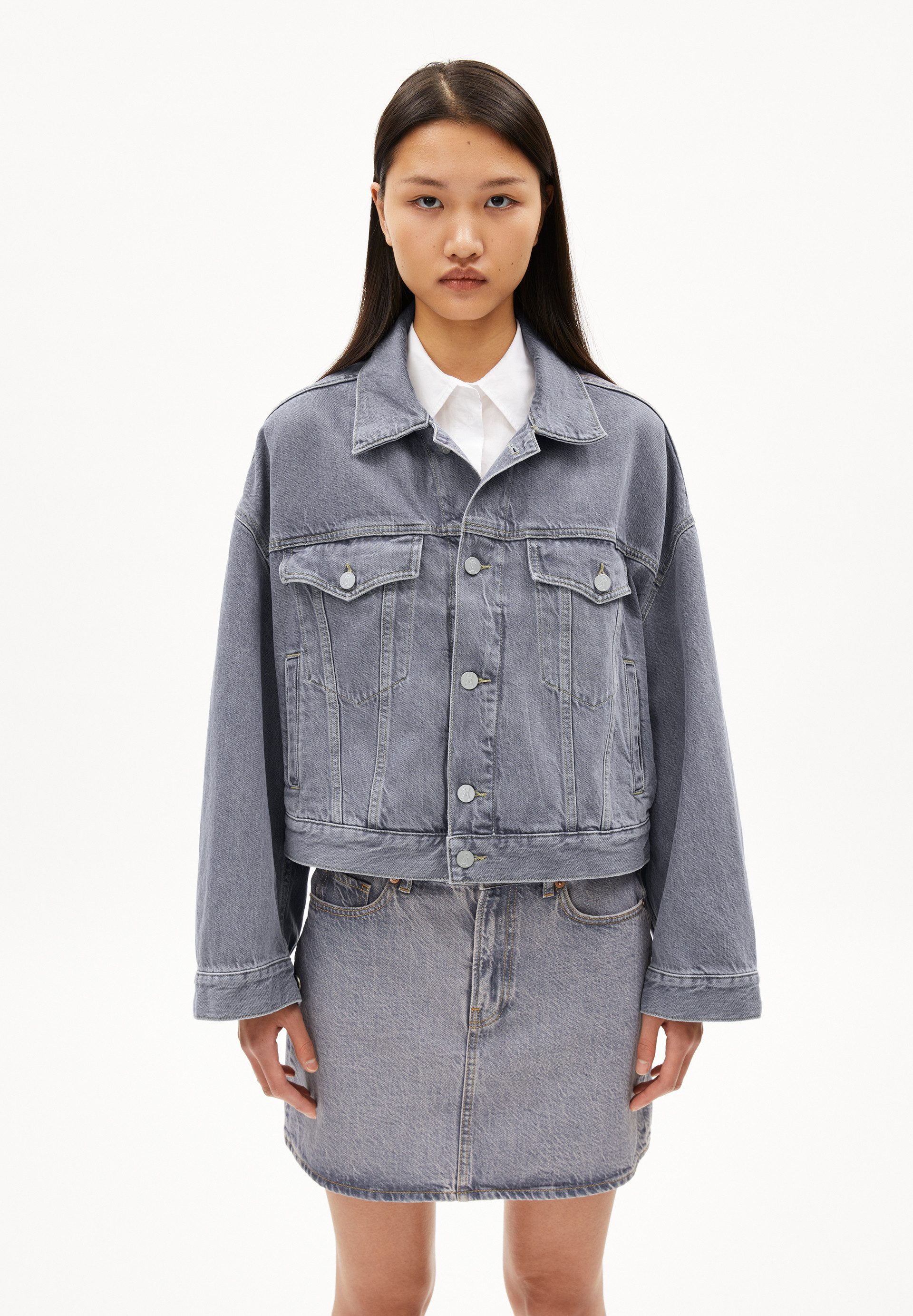 Armedangels Blouson PAASITHE Jeansjacke aus Bio-Baumwoll Mix Oversized Fit günstig online kaufen