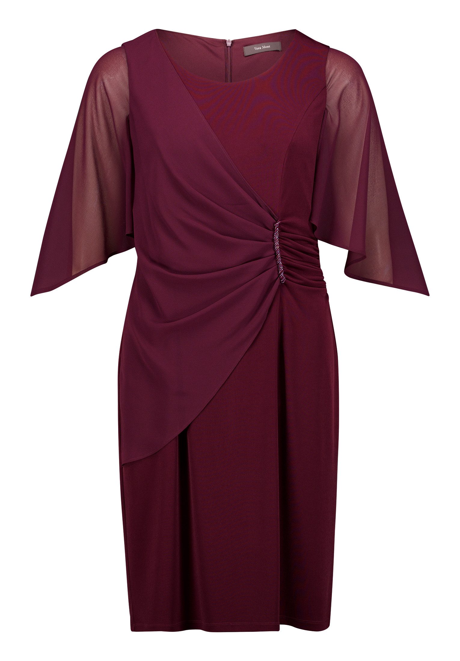 Vera Mont Cocktailkleid Damen mit Raffung Materialmix