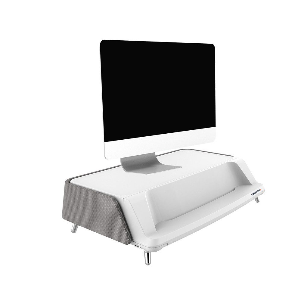Celexon Monitorständer Professional UV Monitor Erhöhung ME1730 - grau, (bis 30 Zoll, inkl integrierter UV-C Lampe zur Desinfektion)