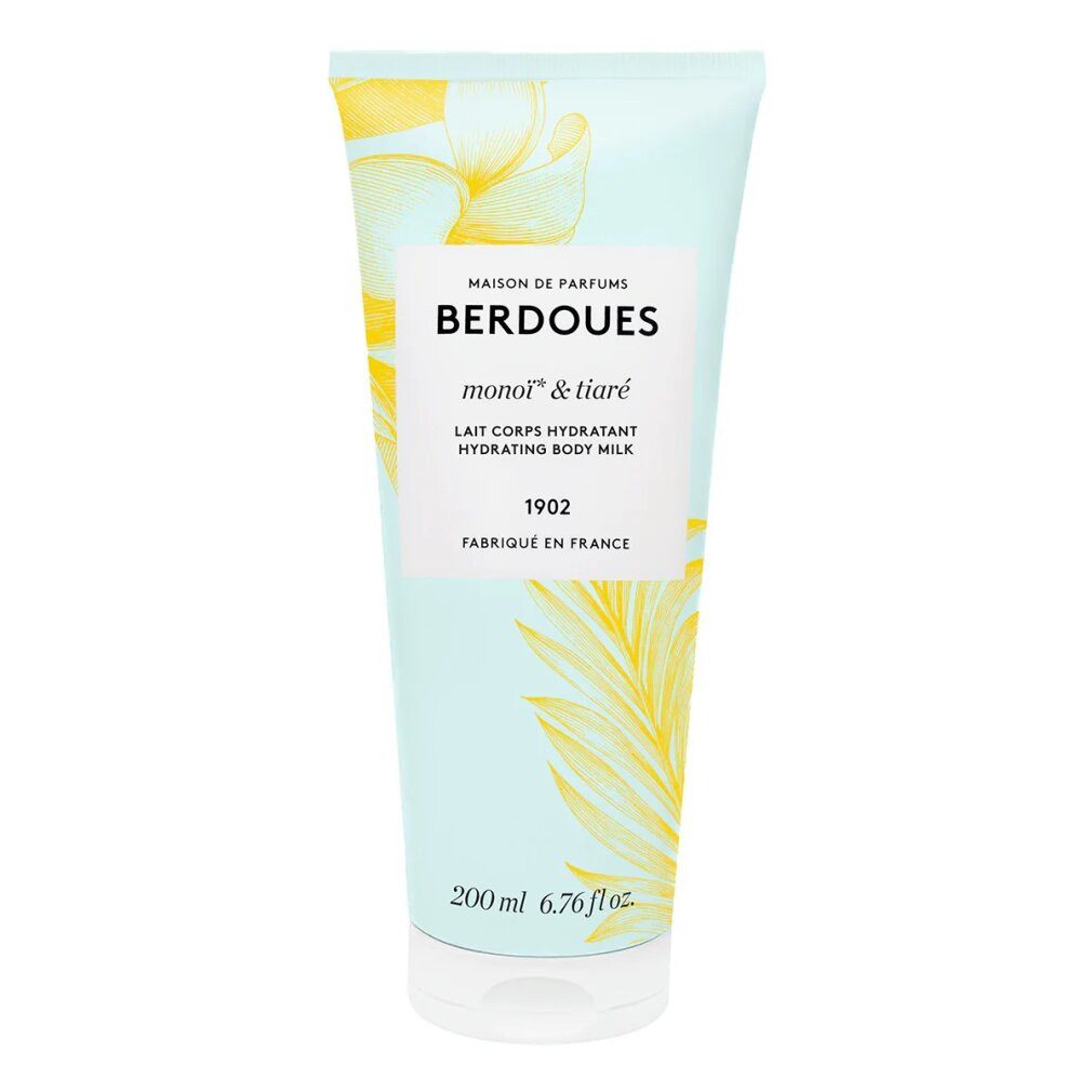 Berdoues Körperpflegemittel Parfums, Monoi & Tiare, feuchtigkeitsspendende Körpermilch, 200 ml