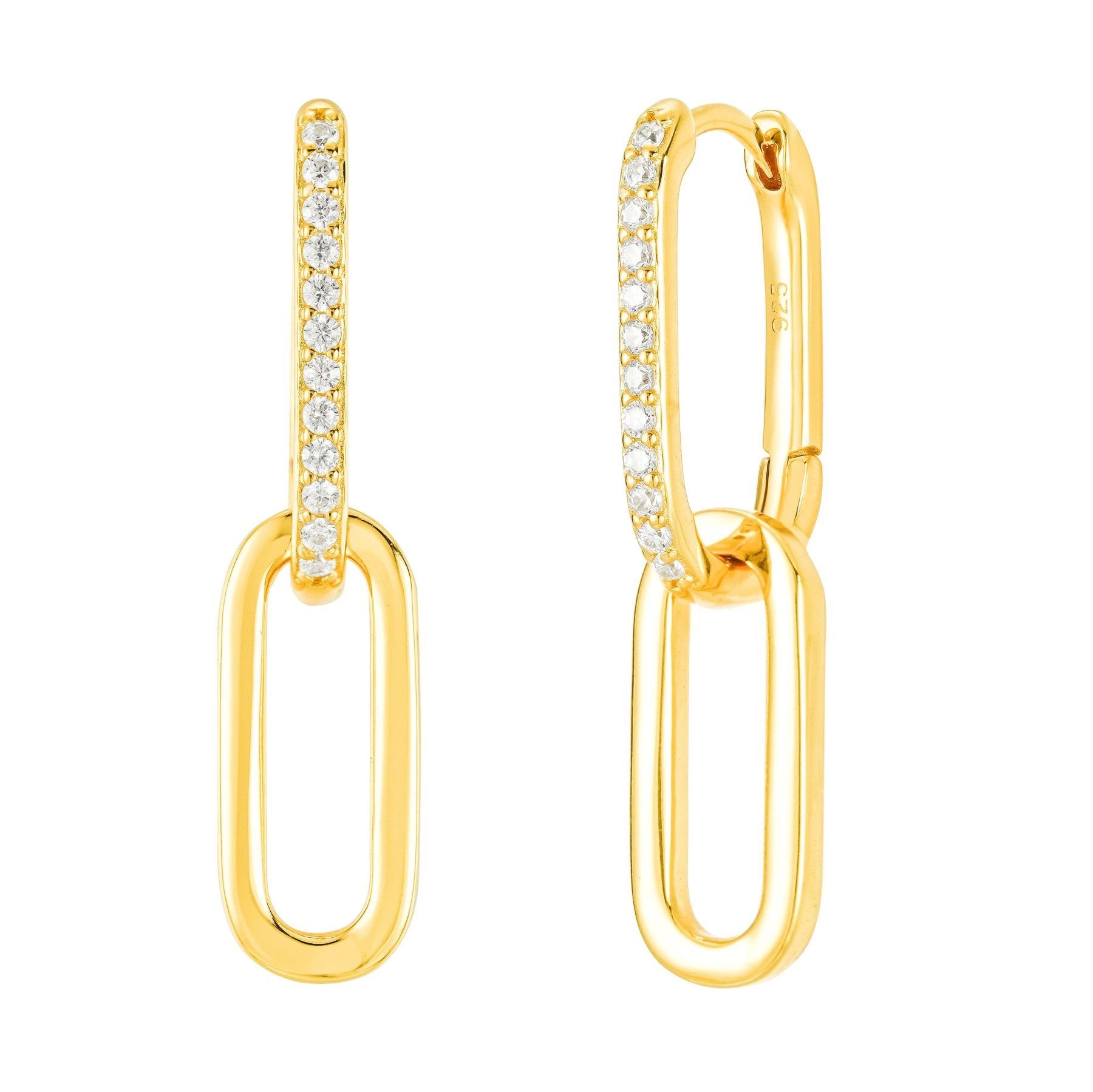 Brandlinger Paar Ohrhänger Ohrringe Sintra, Silber 925 vergoldet, eckige Cr günstig online kaufen