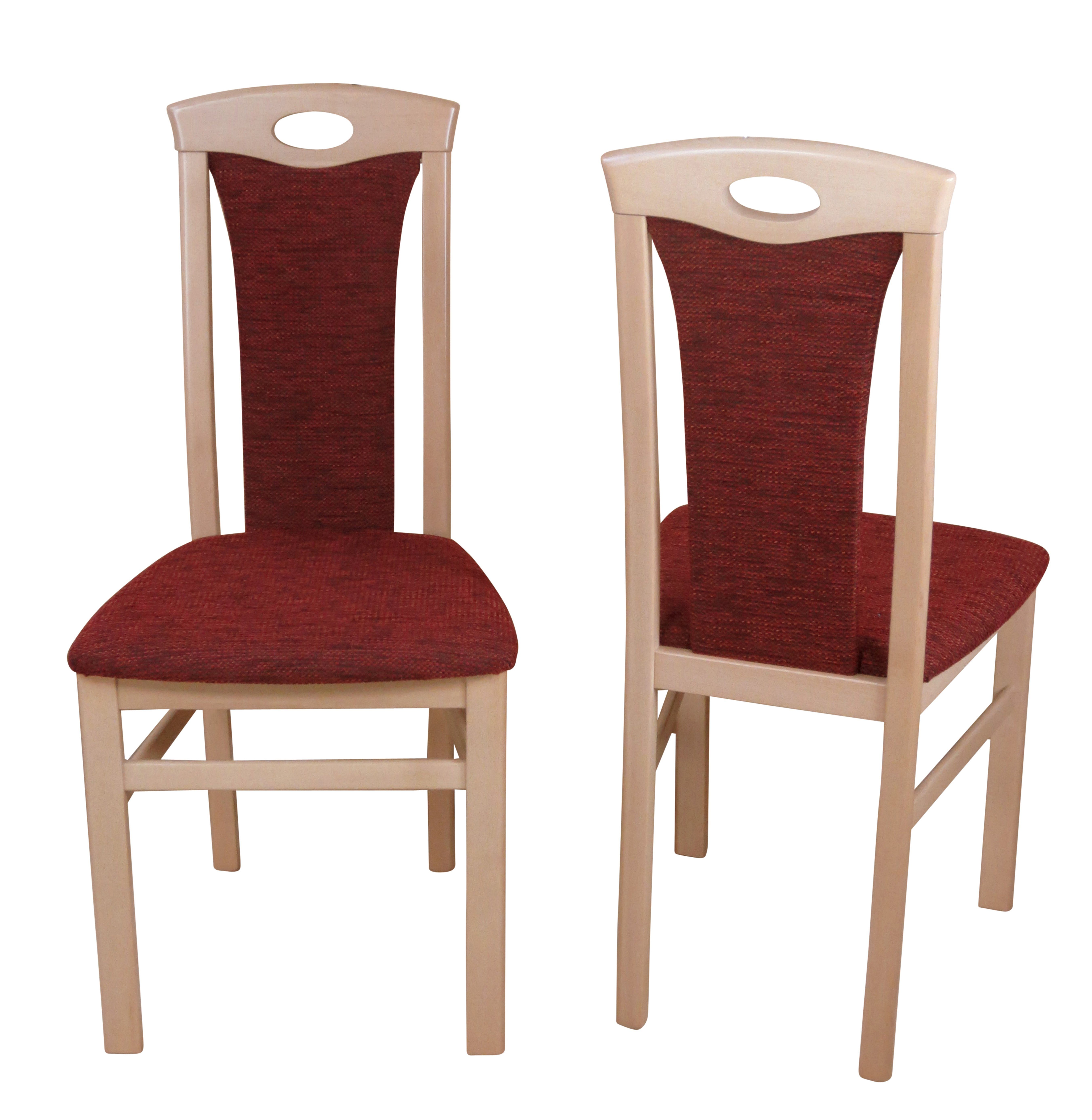 moebel-direkt-online Essgruppe Bella, mit mit Buche-NB/rot 4 Stühlen Stühlen), Esstisch 5-tlg., (Spar-Set, 4 Auszugs-Esstisch