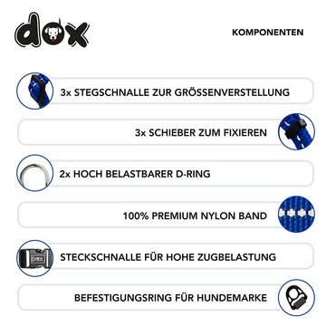 DDOXX Hunde-Geschirr DDOXX HUNDEGESCHIRR NYLON, Blau Xs - 1,0 X 32-44 Cm Nylon