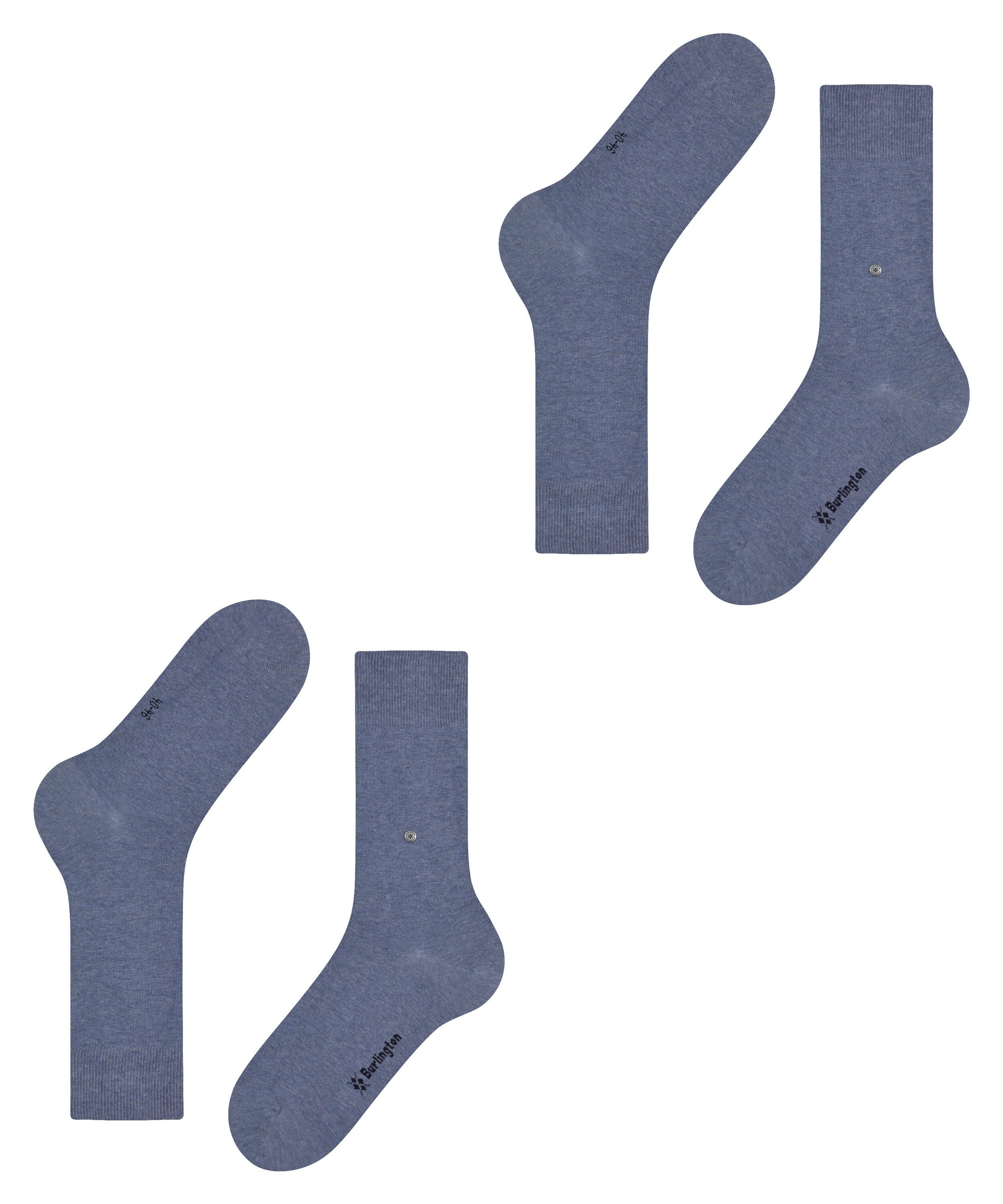 Burlington Socken Everyday 2-Pack (2-Paar) aus weicher gekämmter Baumwolle