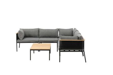 ebuy24 Gartenlounge-Set Nettan Lounge-Set 2 Teile schwarz,grau,natur.