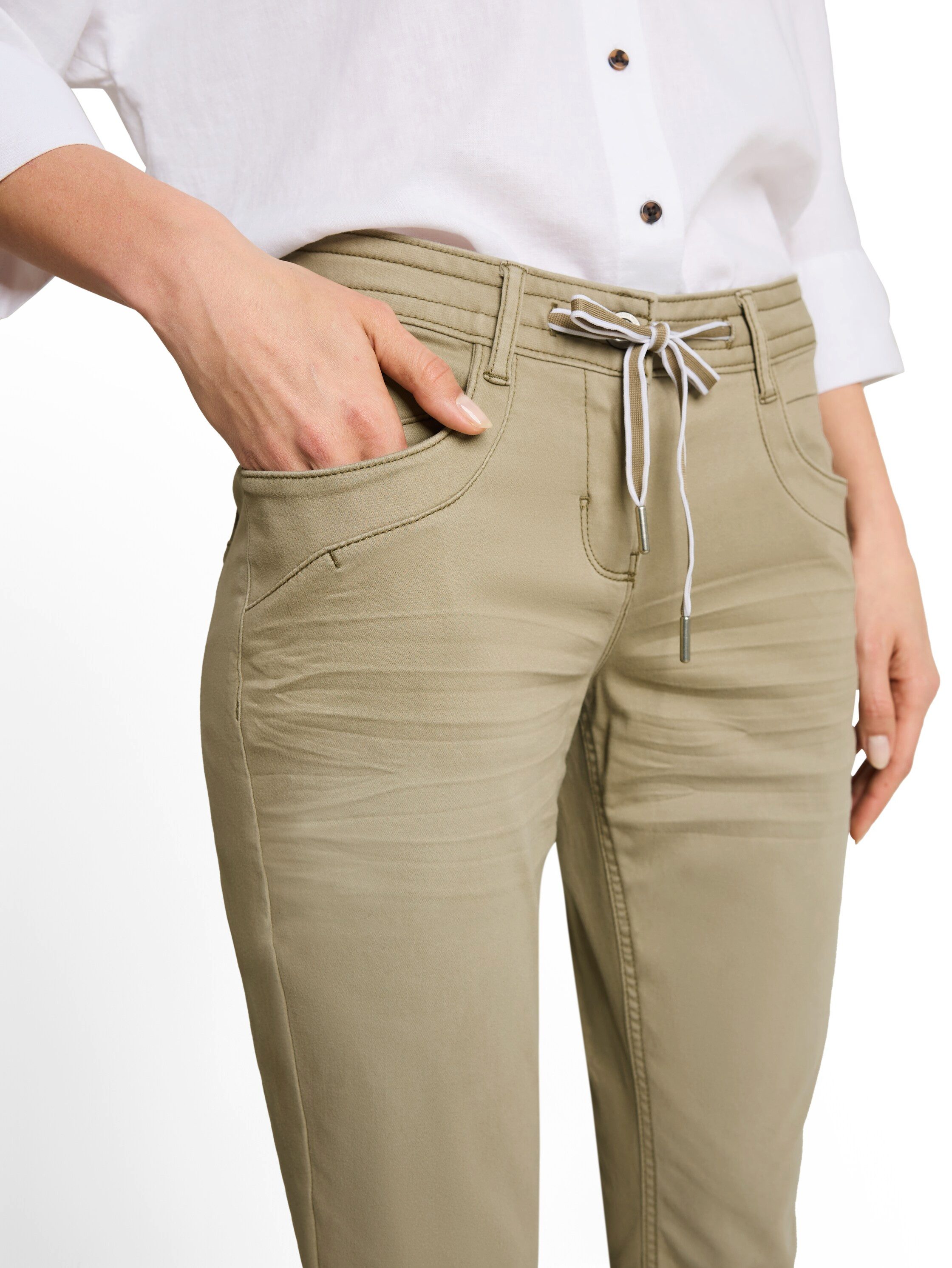 TOM TAILOR 7/8-Hose TOM TAILOR Tapered mit Bindeband am Bündchen