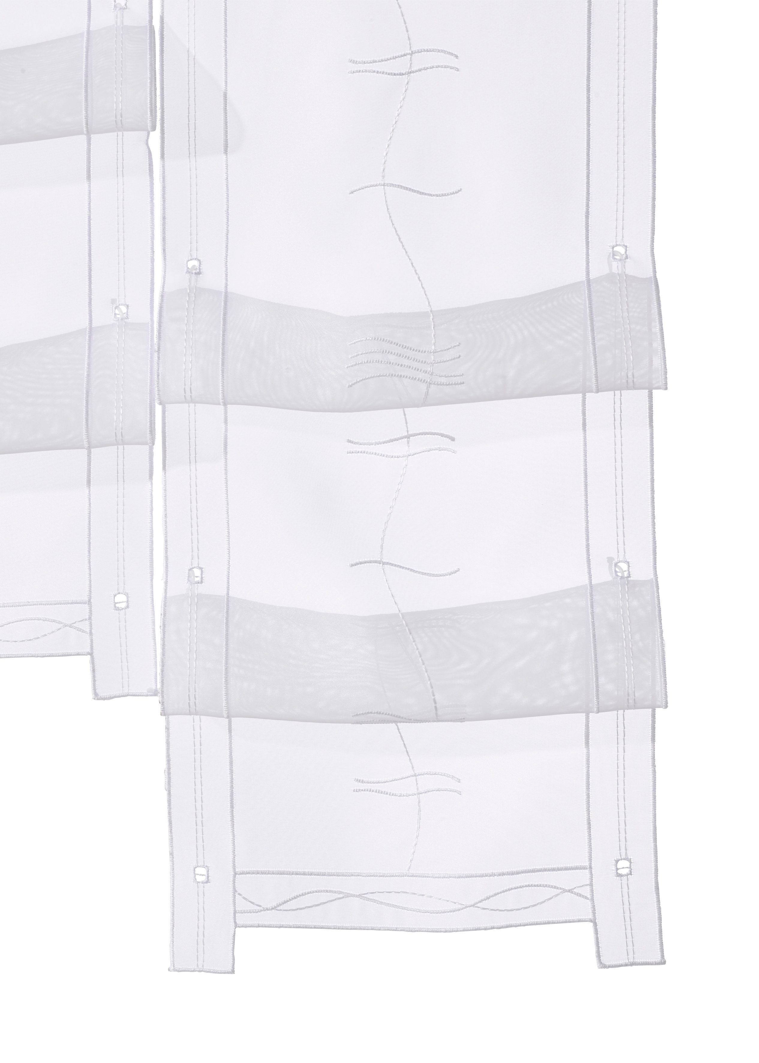 Weckbrodt Scheibengardine Selina (1 St), Stangendurchzug, transparent, Voile, Hochraff, Gardine, Voile, echte Stickerei, transparent, Store