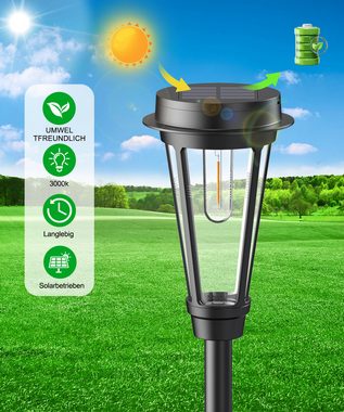 Elegear Gartenleuchte Solar 8Pack, 30lm Solarleuchte für innen / außen, Solarstrahler IP64, Einfache und Bequeme Installation, LED fest integriert, Warmgelb, Außenleuchte Gartenlampe für Rasen, Hof, Gehwegen und Garten