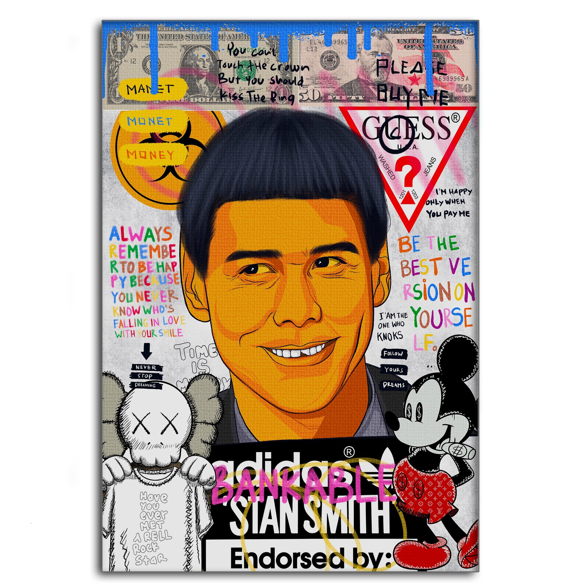 Wanddekoobjekt Carrey - Leinwandbild Pop Art