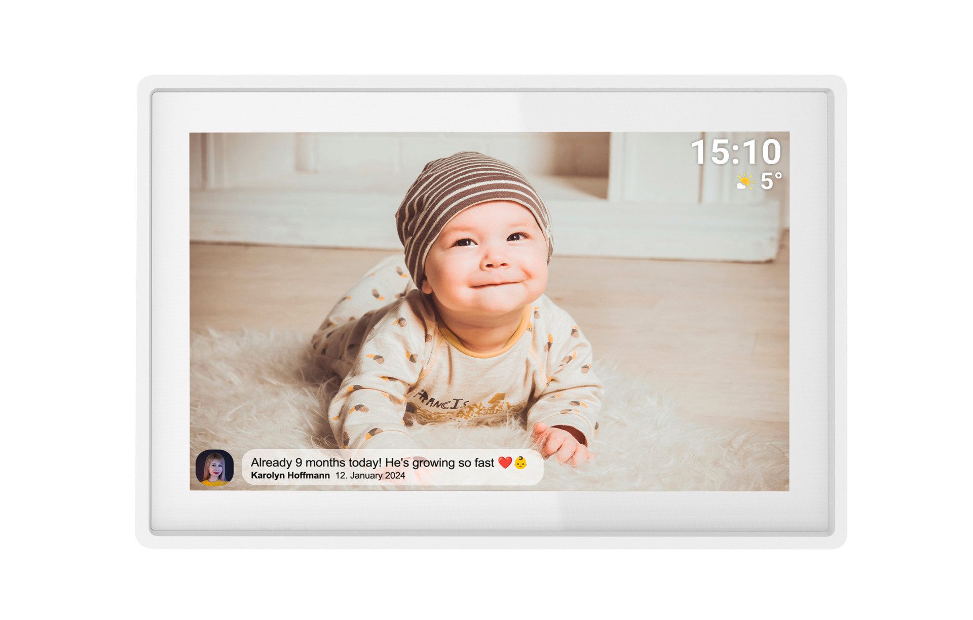 Denver FRAMEO PFF-1021 10,1 Digitaler Bilderrahmen (25,7 cm/10,1 ", 800 x 1280 Pixel, 16 GB, IPS-Touchscreen, 16 GB interner Speicher, microSD-Kartensteckplatz)
