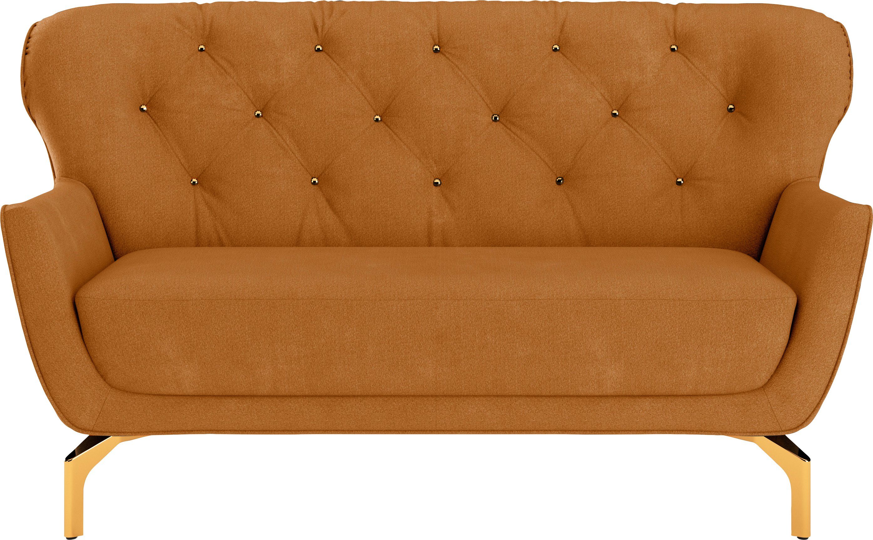 sit&more 2-Sitzer Orient 3, inkl. 2 Zierkissen mit Strass-Stein, goldfarbene Metallfüße