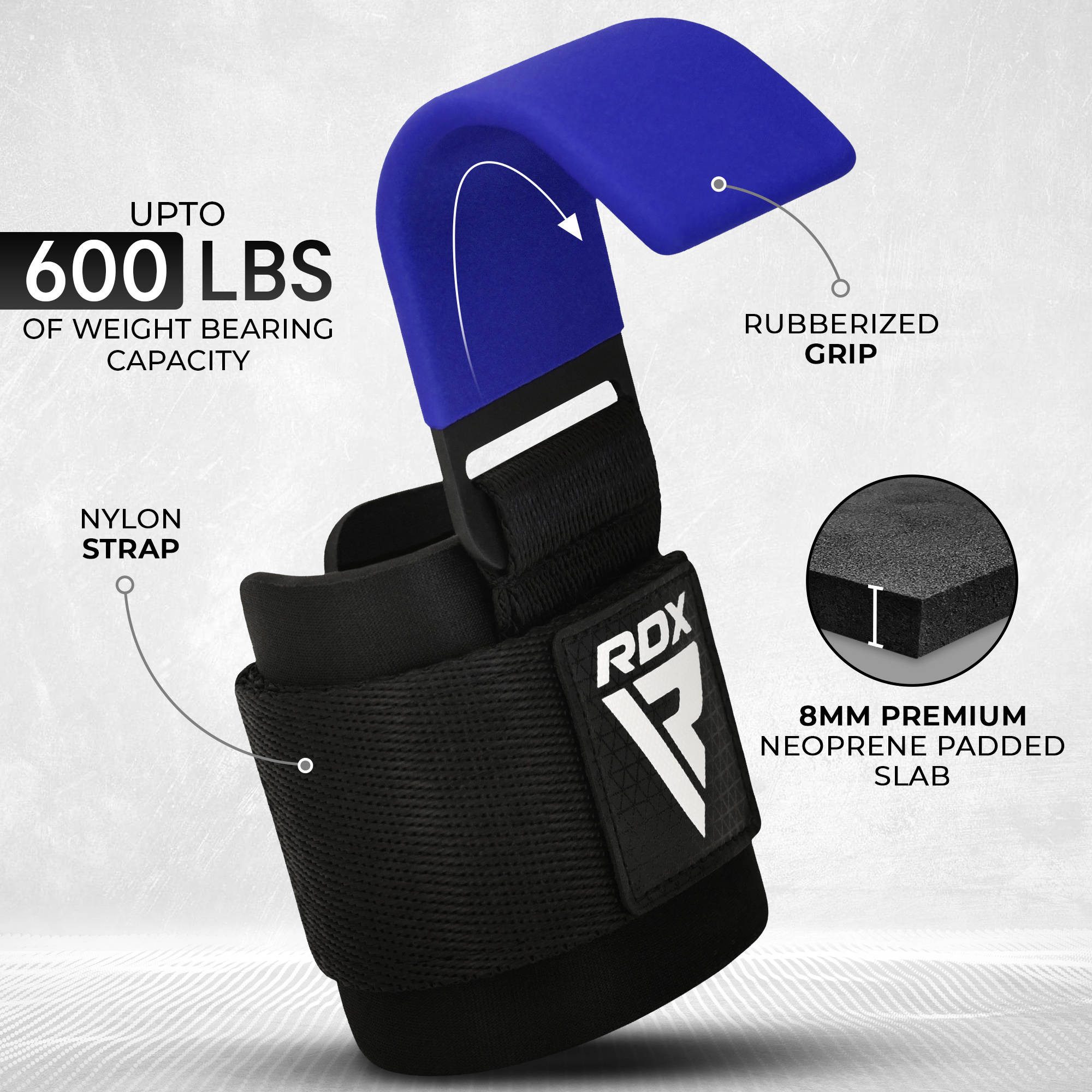 RDX Handgelenkstütze RDX Lifting Straps Hooks Strength Training, Handgelenk Schutz