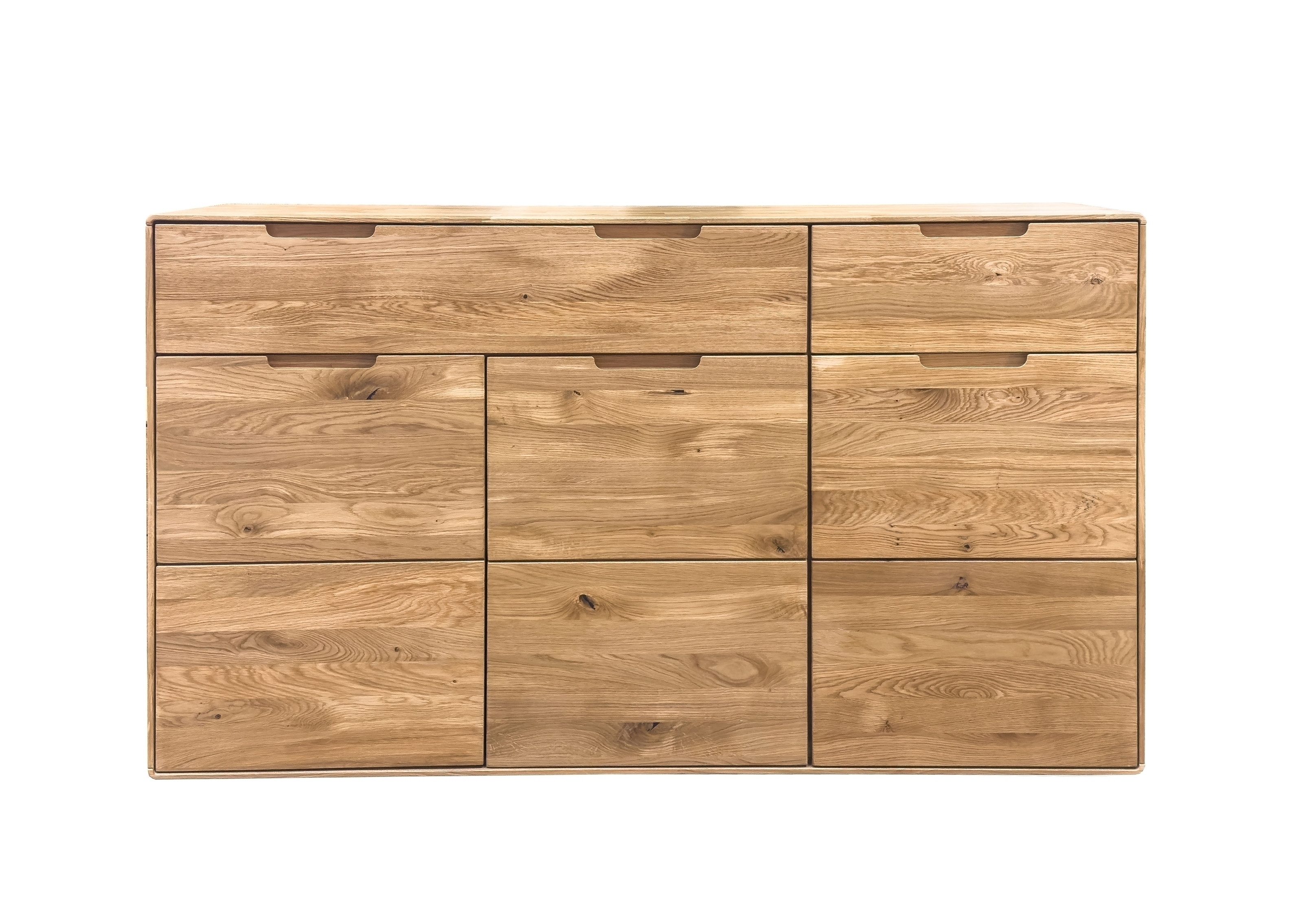 Lebenswert Sideboard KM-0663, 3 Türen, 2 Schübe, Kernbuche massiv geölt - 149x91x40cm (BxHxT)