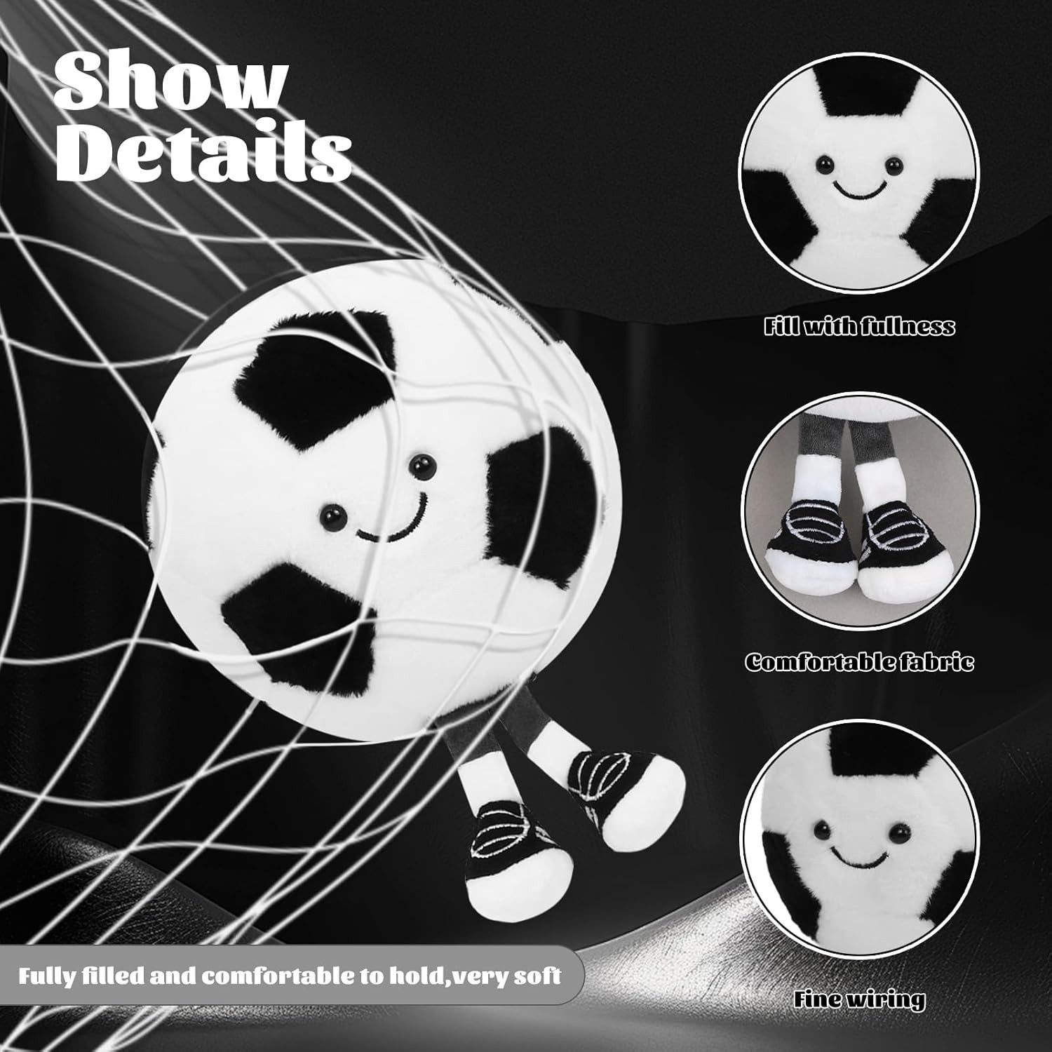 FELIXLEO Tierkuscheltier Plüsch Fussball Kuscheltier Spielzeug Geschenk Jungen, (1-tlg)