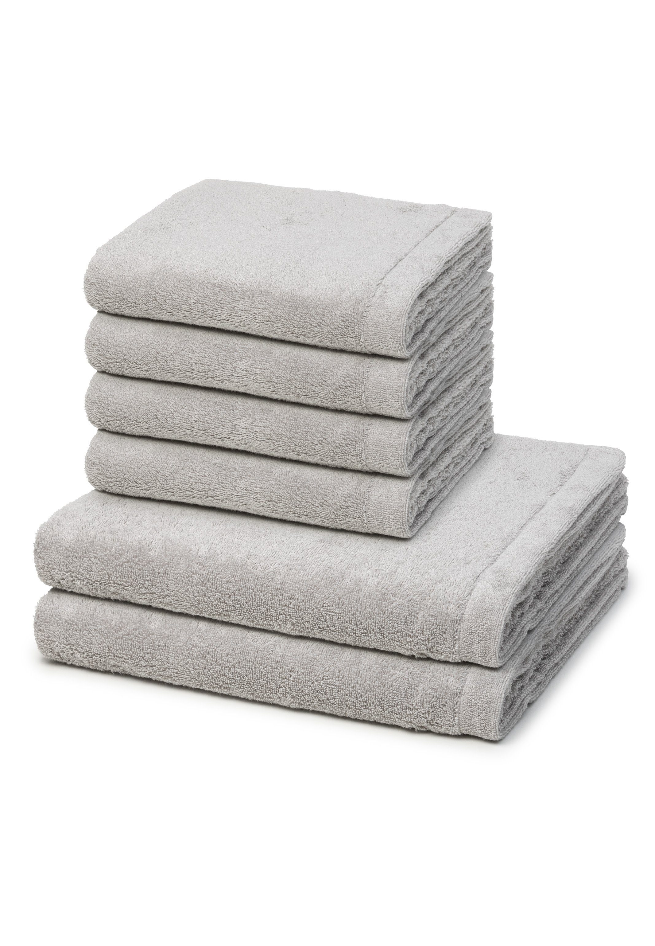 Cawö Handtuch Set Lifestyle, Walkfrottee (Spar-Set, 6-St), 4 X Handtuch 2 X Duschtuch im Set - Baumwolle -
