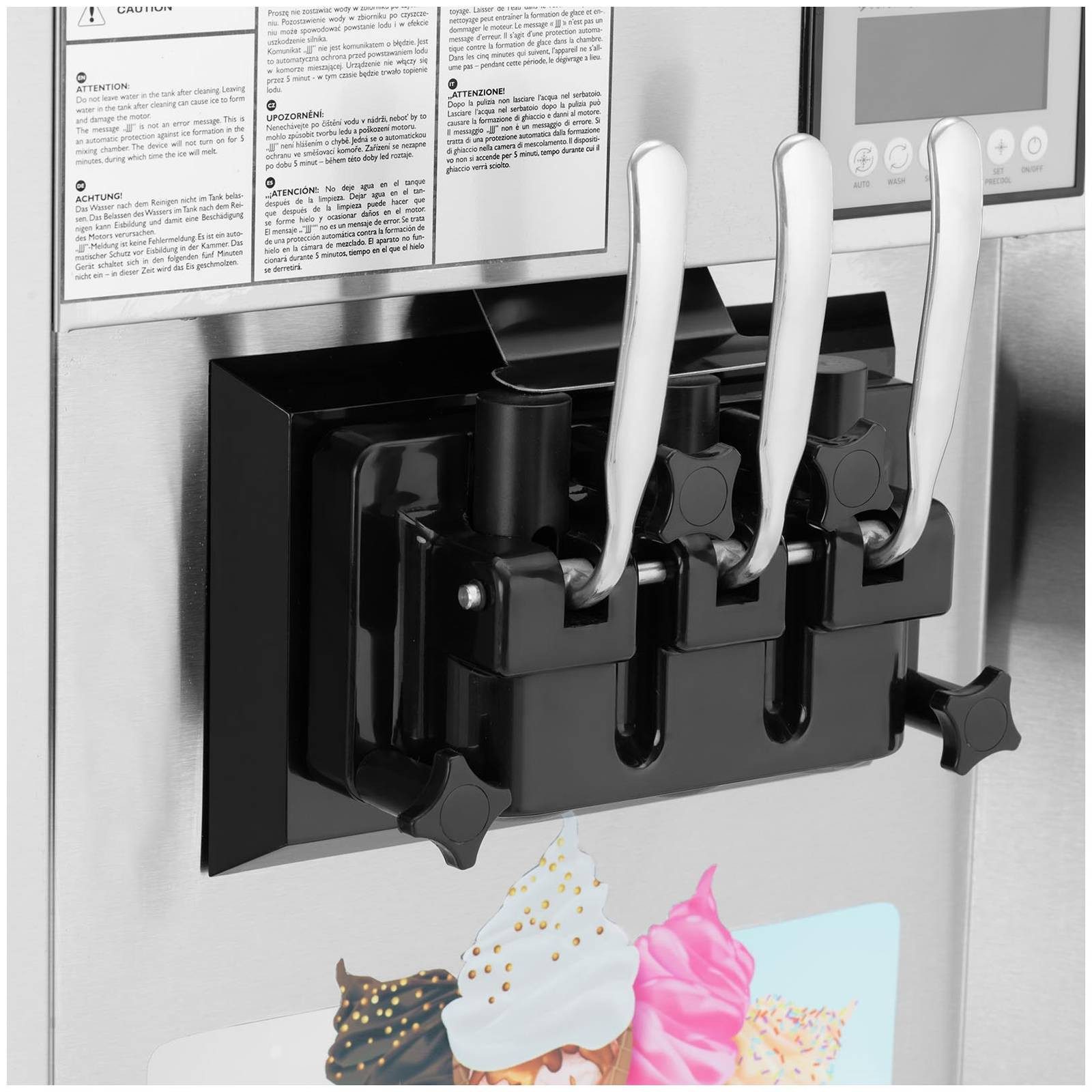 Royal Catering Eismaschine 33 l/h Softeismaschine Frozen Joghurt Sorbet Gastro 2140 W 3 Sorten, 2140 W