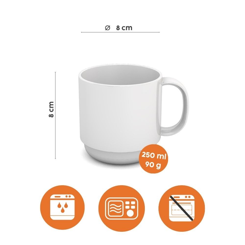 Ornamin Kinderbecher Kleiner/Großer Henkelbecher, Tasse, Kunststoff, 250 ml, Stapelbar