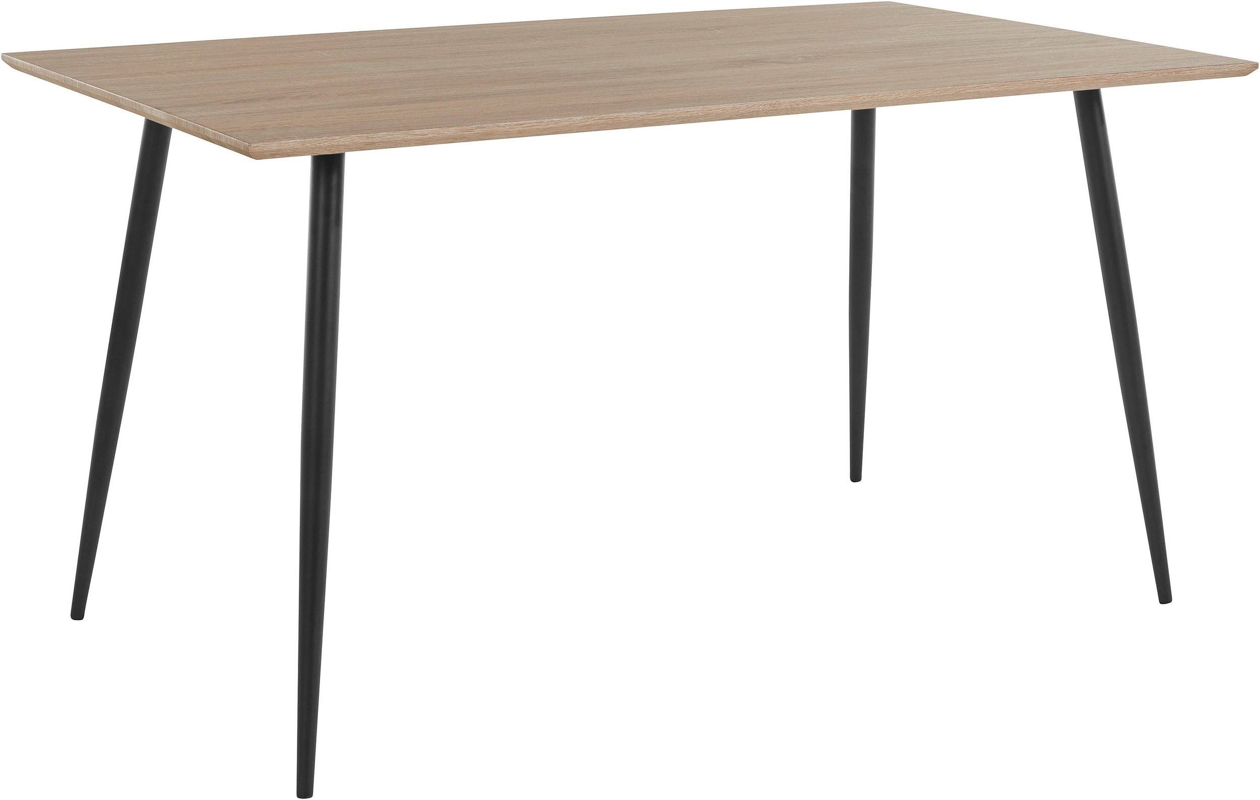 loft24 Esstisch, Tischplatte in Eichenoptik, Gestell aus Metall, Breite 140 cm