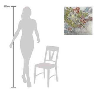 KUNSTLOFT Wandbild Wondrous Blooms 61x61 cm, handgefertiges Mosaik Wandrelief aus Glas
