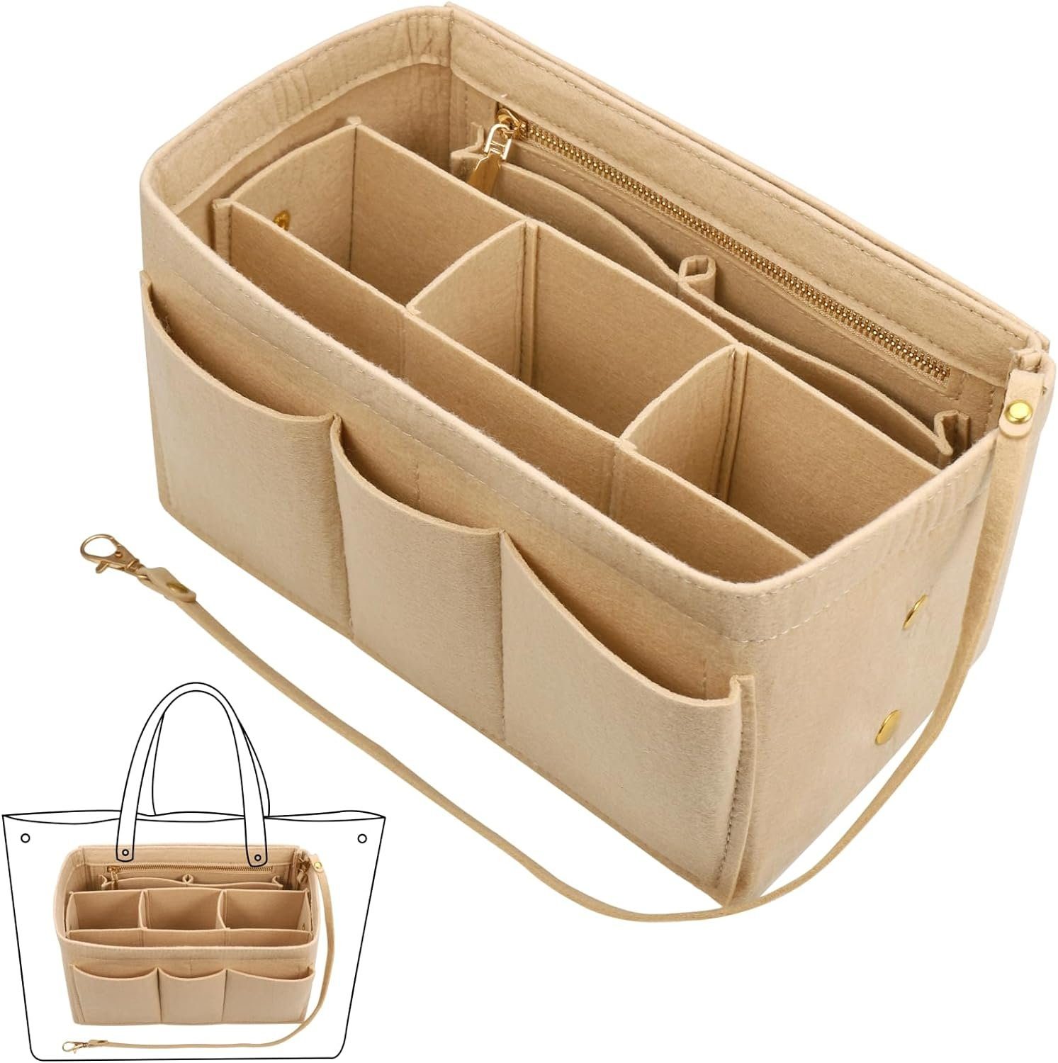 Coonoor Handtasche Handtaschen Organizer Taschenorganizer mit Fächer