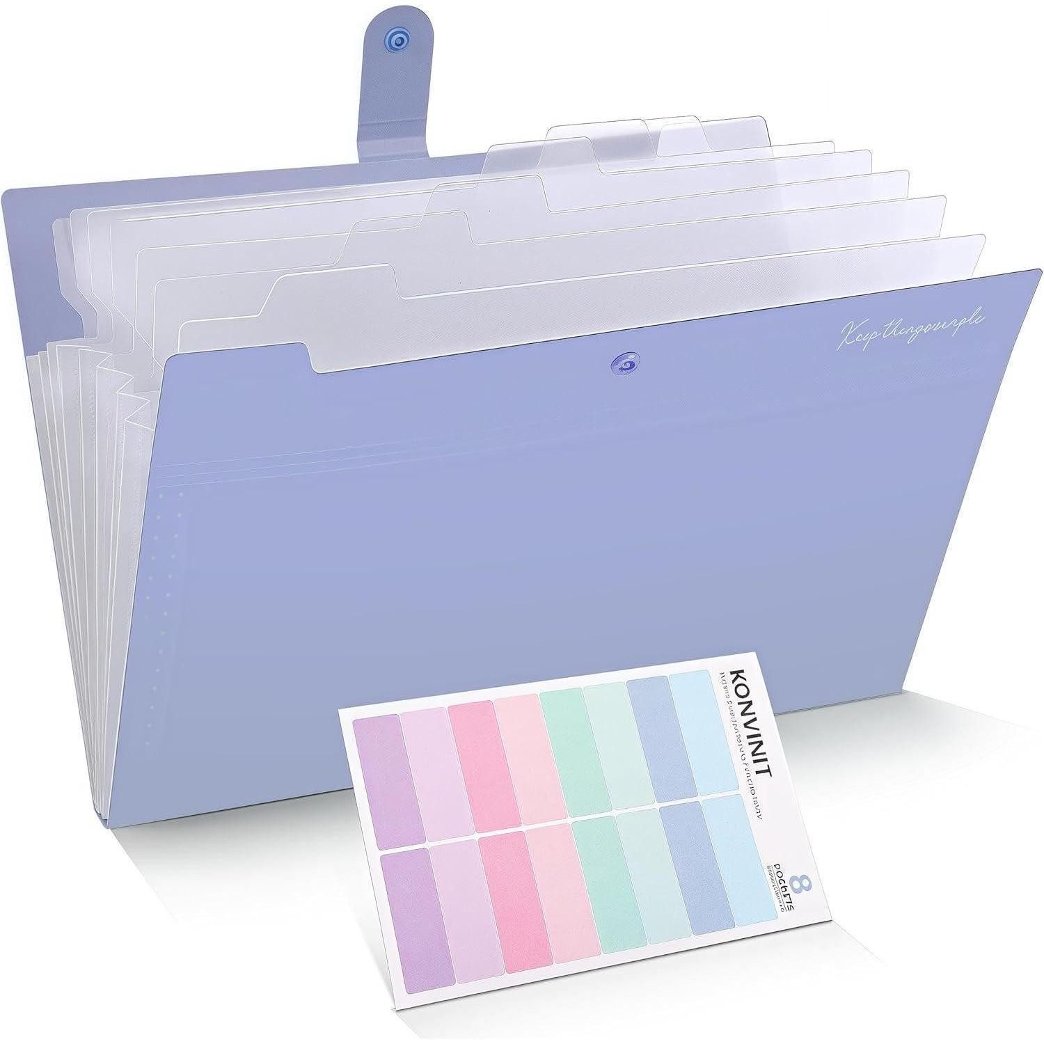 Fächermappe Fächermappe Dokumentenmappe Organizer A4 8 Tasche Violett