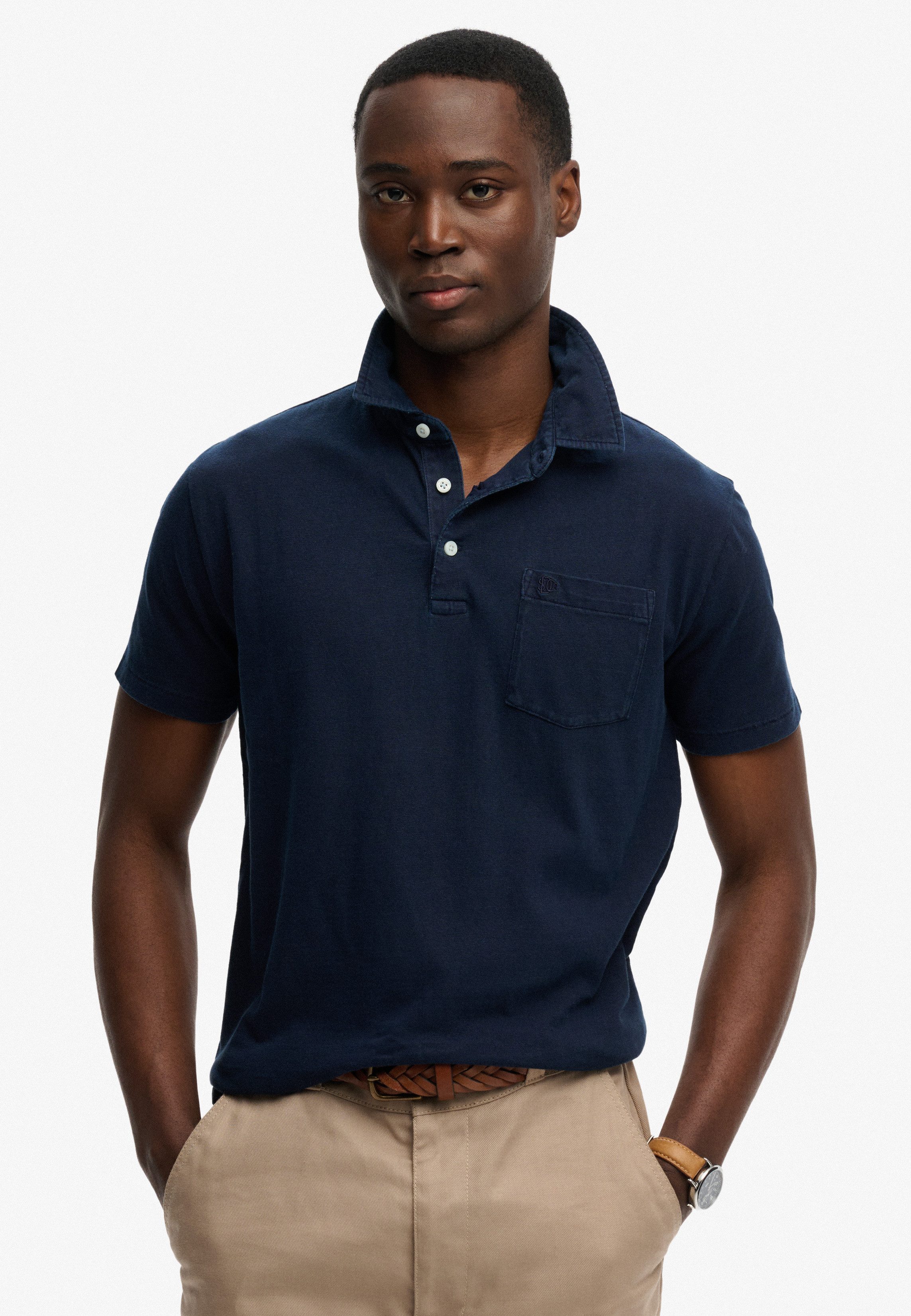 Superdry Poloshirt CLASSIC COTTON LINEN POLO aus tollem Baumwoll-Leinen-Mischgewebe