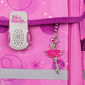 McNeill Schulranzen Ergo Compacto, Pinky (Set, 5-tlg), inkl. Federmäppchen, Turnbeutel, Schlamperrolle & Motivmagnet