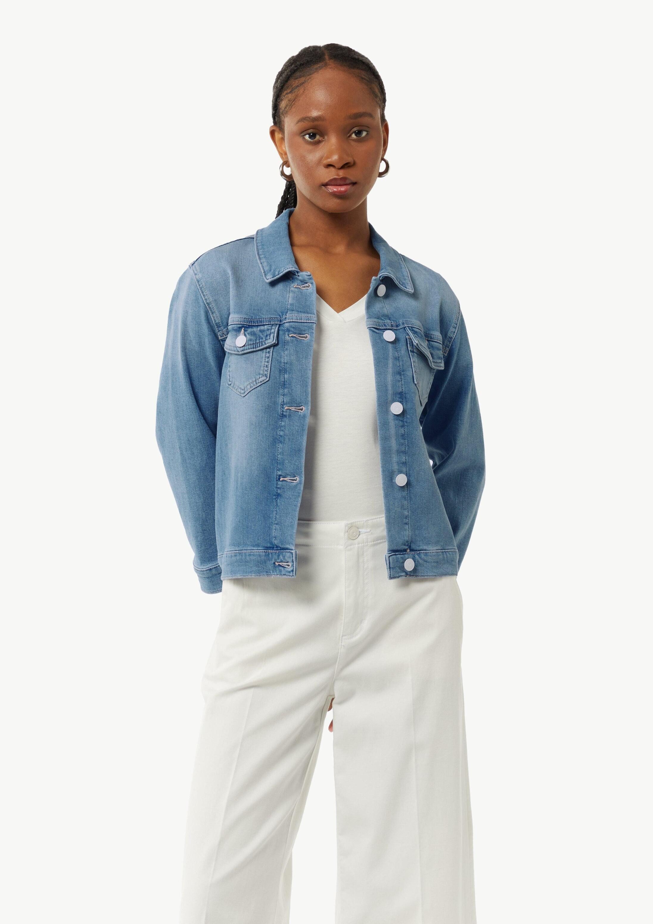 comma Funktionsjacke Indoor-Jacke Jeansjacke mit 3/4-Ärmel