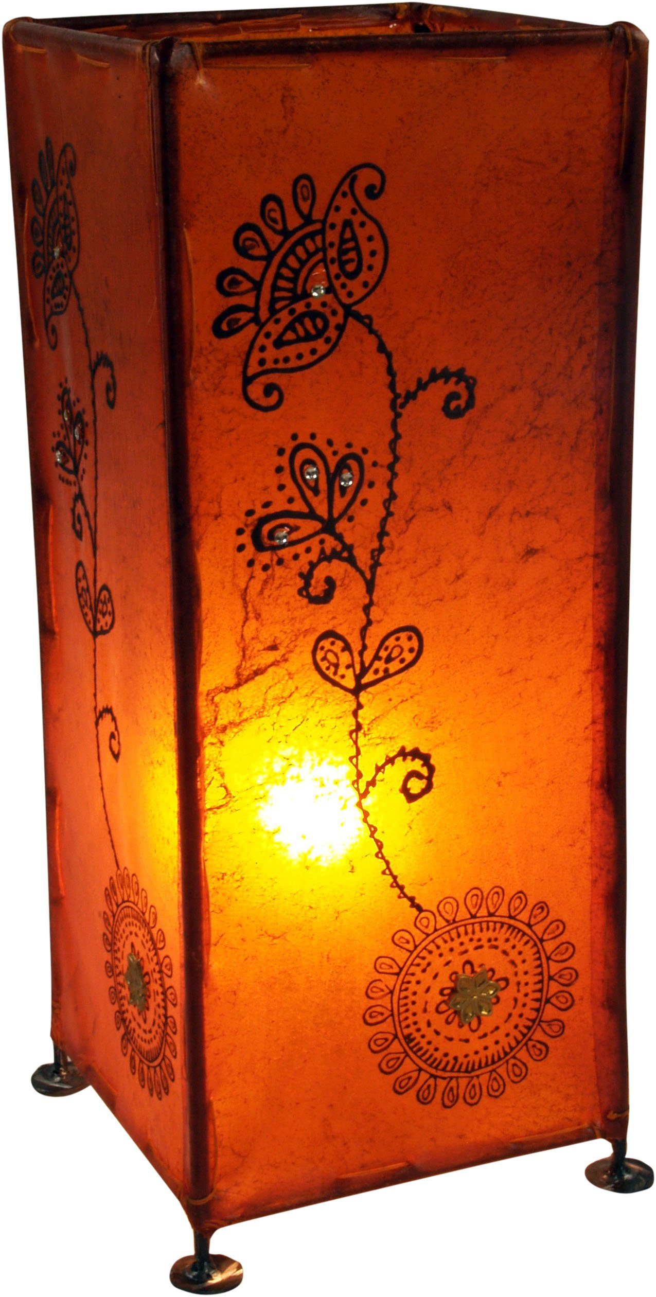Tischleuchte Hennalampe, Leder Tischlampe - Modell Agra