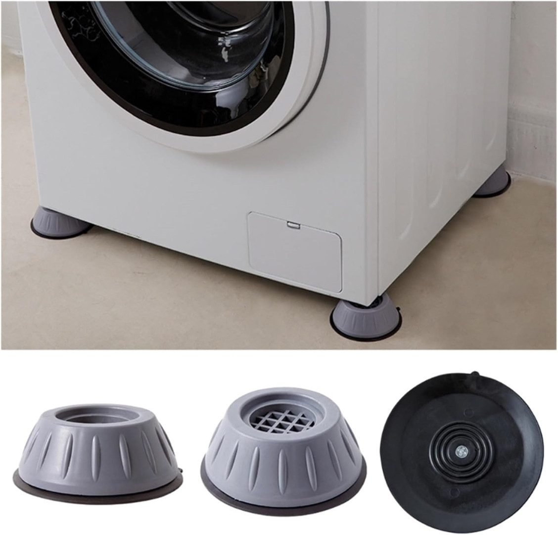 LA CUTE Vibrationsdämpfer Kühlschrank-Antivibrationspads, 10 cm Durchmesser., (Kühlschrank-Zubehör, ideal für alle Küchengeräte., 4-St., 4 Stück im Set umweltfreundlich. Waschmaschinenpads), Rutschfeste Pads, einfache Installation, stabil und langlebig