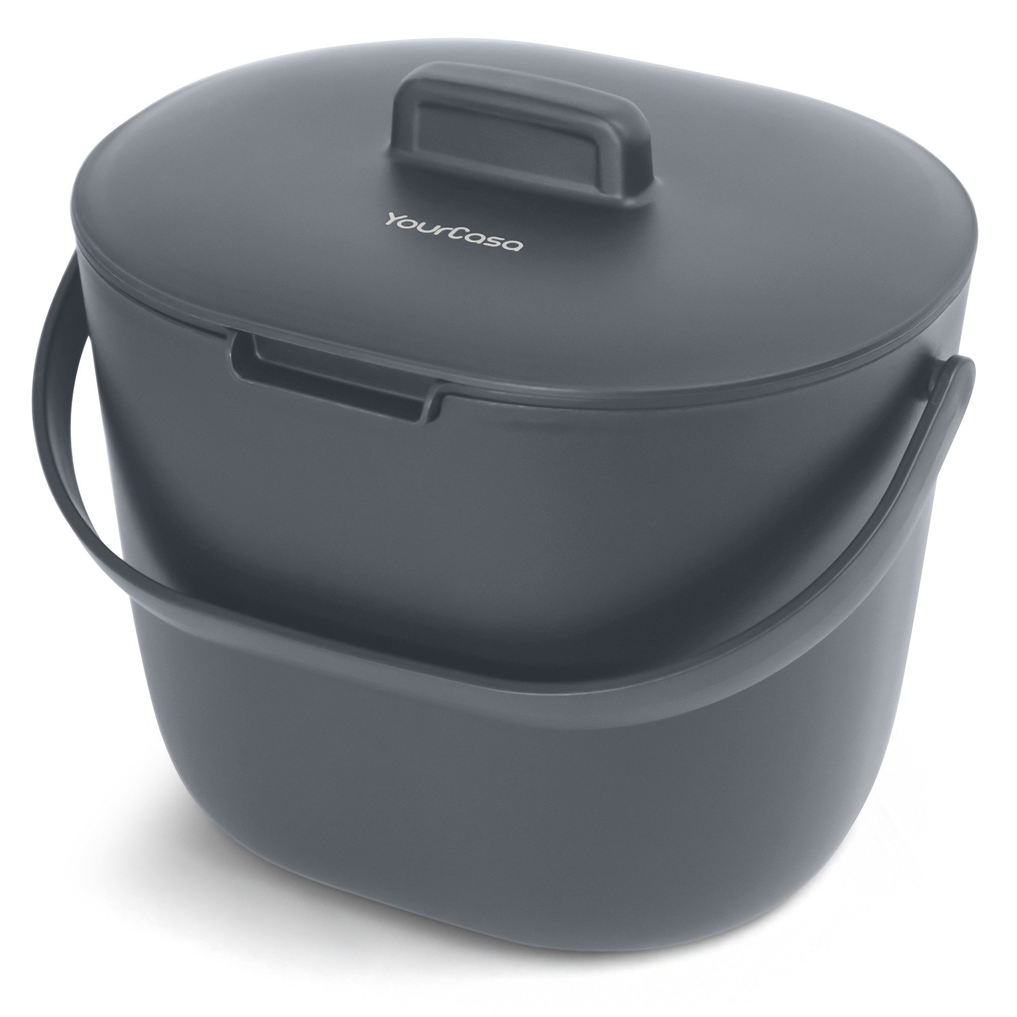 YourCasa Biomülleimer Küche 6L für alltäglichen Biomüll Spülmaschinenfest mit Sieb, Spülmaschinenfest, 6L Fassungsvermögen