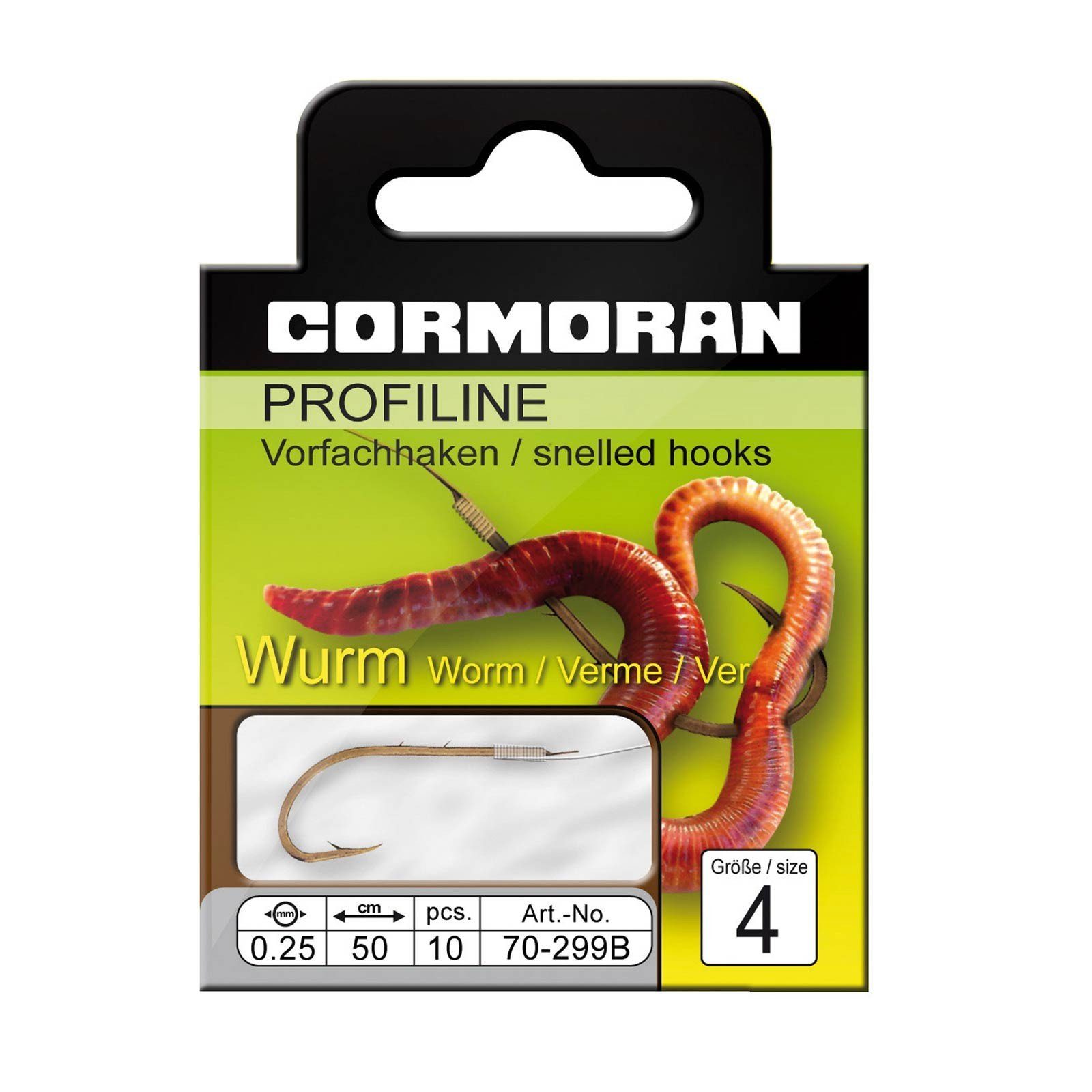 Daiwa Cormoran Wurmhaken, Cormoran Profiline Wurmhaken gebunden Gr.10