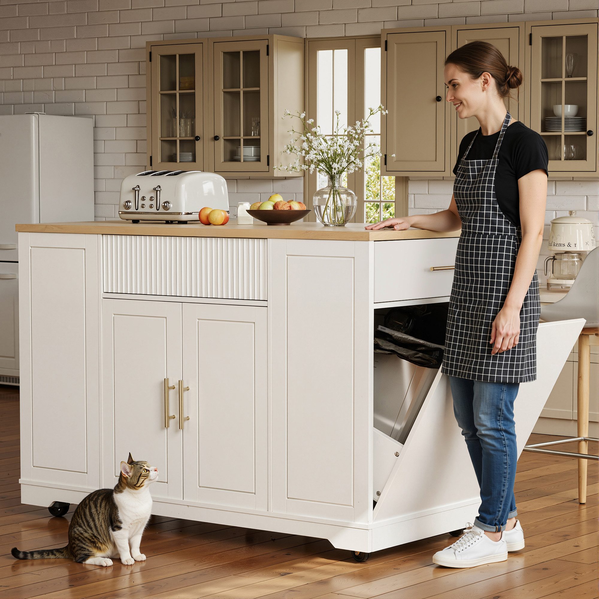 i@home Kücheninsel mit Rollen, Küchenschrank, Servierwagen, 120 x 50 x 92 c günstig online kaufen