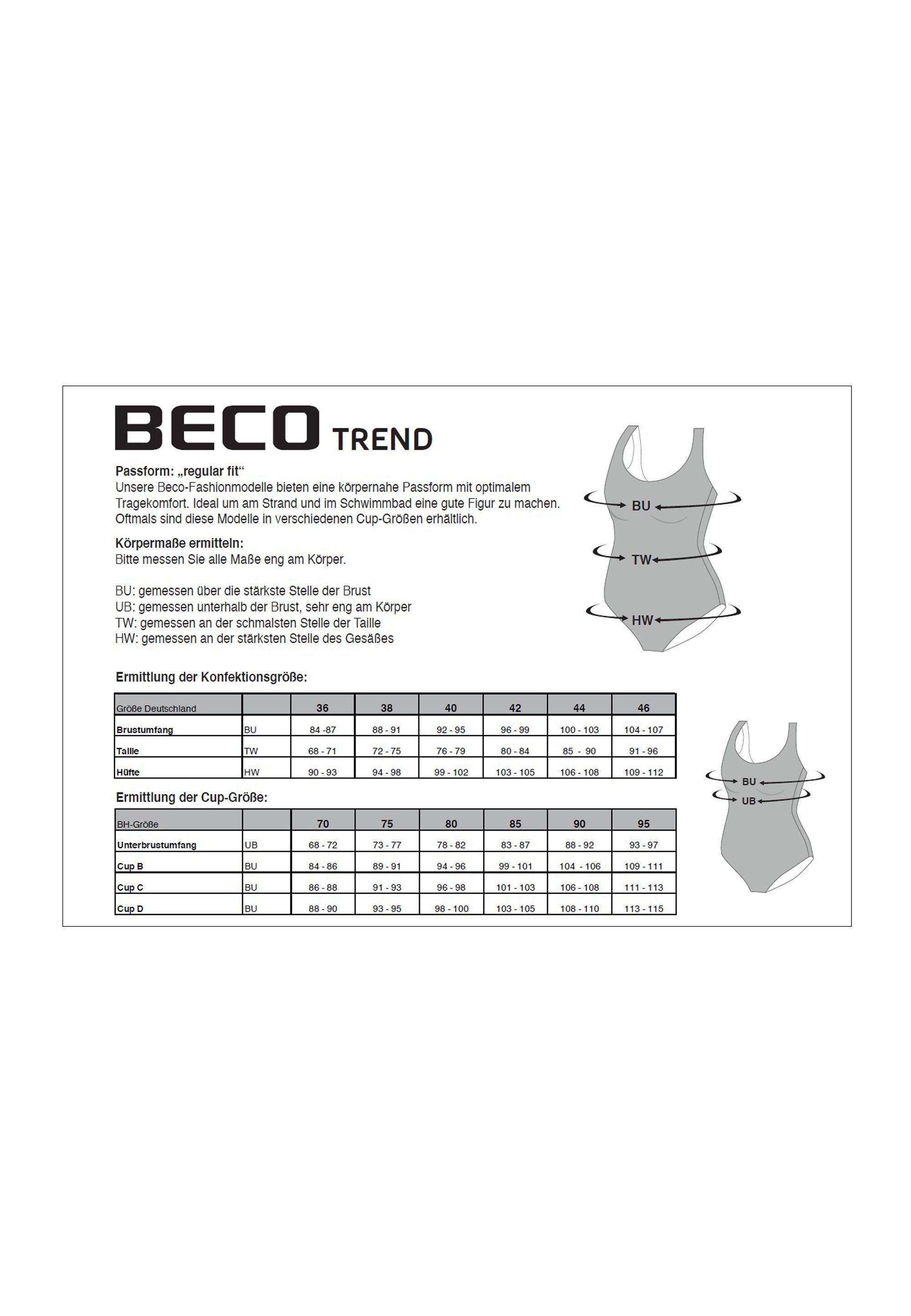 Optik sportlicher Badeanzug Beermann Beco in BECO-Basic koralle