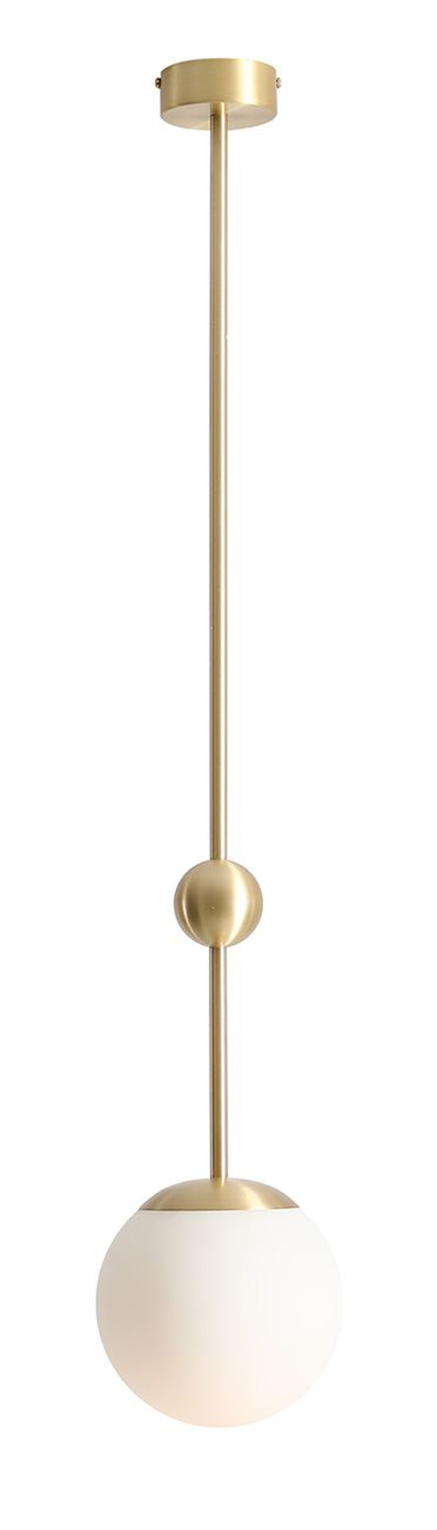Licht-Erlebnisse Deckenleuchte ARON, ohne Leuchtmittel, Metall Glas E27 B: 16 cm in Messing Weiß Kugel Schirm rund Modern