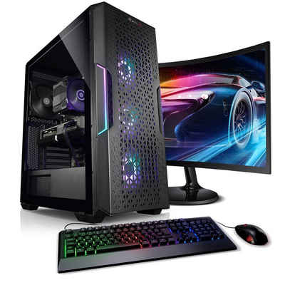 Kiebel Raptor V Gaming-PC-Komplettsystem (24", AMD Ryzen 5 AMD Ryzen 5 5600X, RTX 3050, 16 GB RAM, 1000 GB SSD, RGB-Beleuchtung)