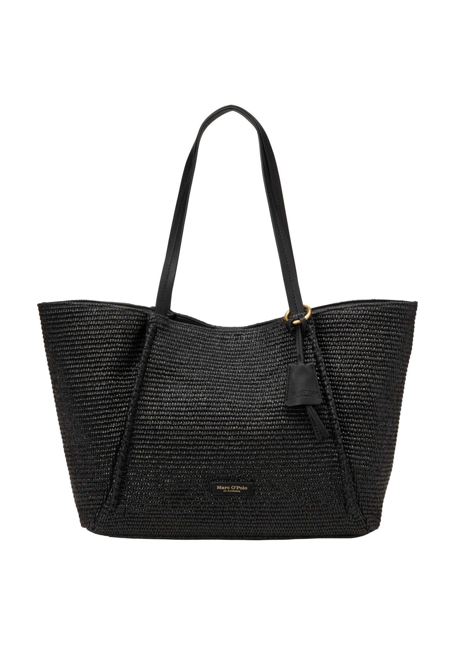 Shopper mit edlen Echtleder-Details