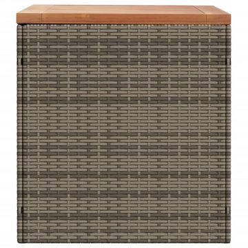 vidaXL Auflagenbox Gartentruhe Grau 110x50x54 cm Polyrattan Akazienholz Auflagenbox Kisse