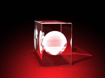 GLASFOTO.COM Tischuhr Yin-Yang 3D-Kugel - Uhr, Glas eckig