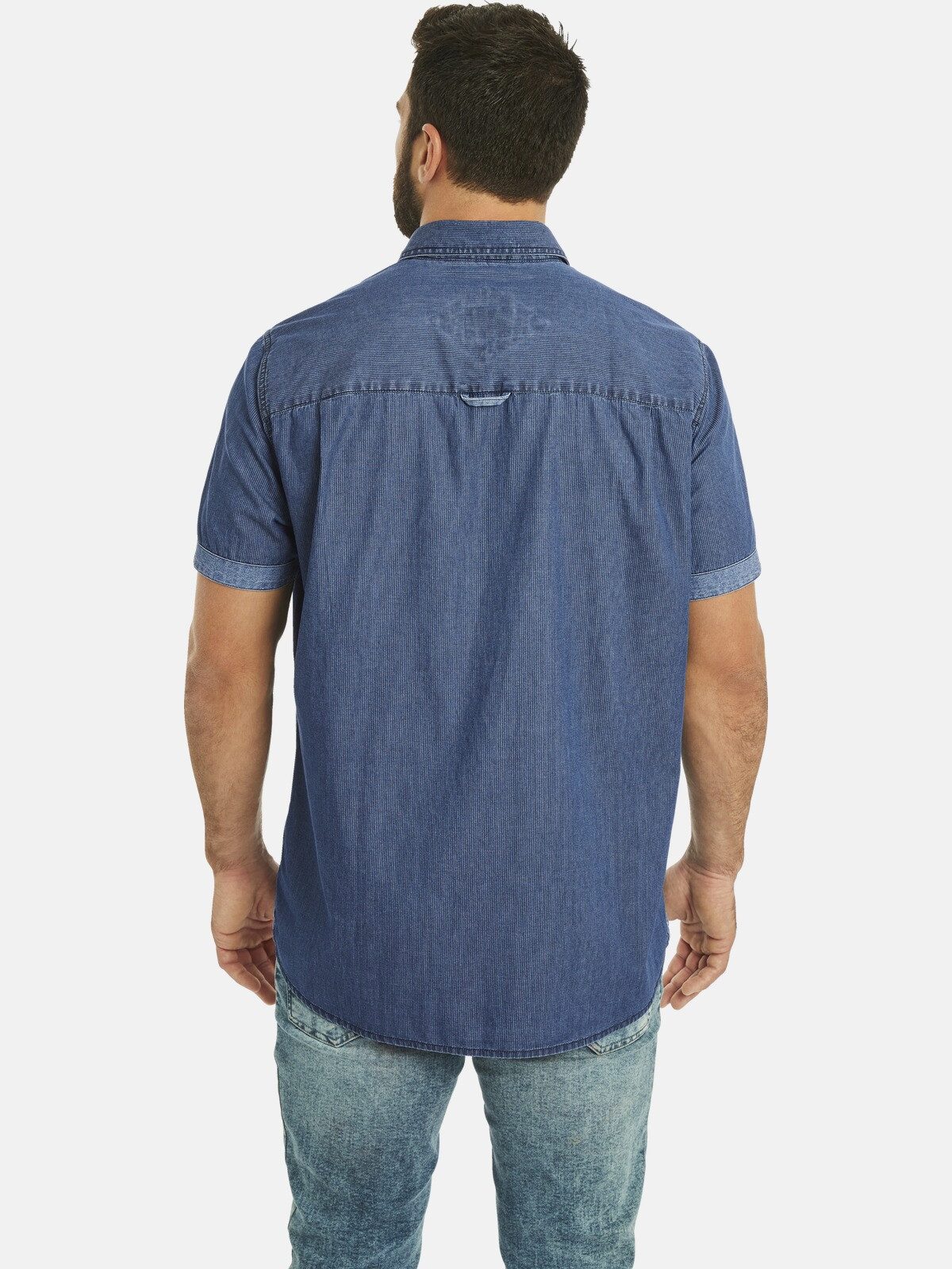Jan Vanderstorm Kurzarmhemd LANDOLF in Denim-Look günstig online kaufen