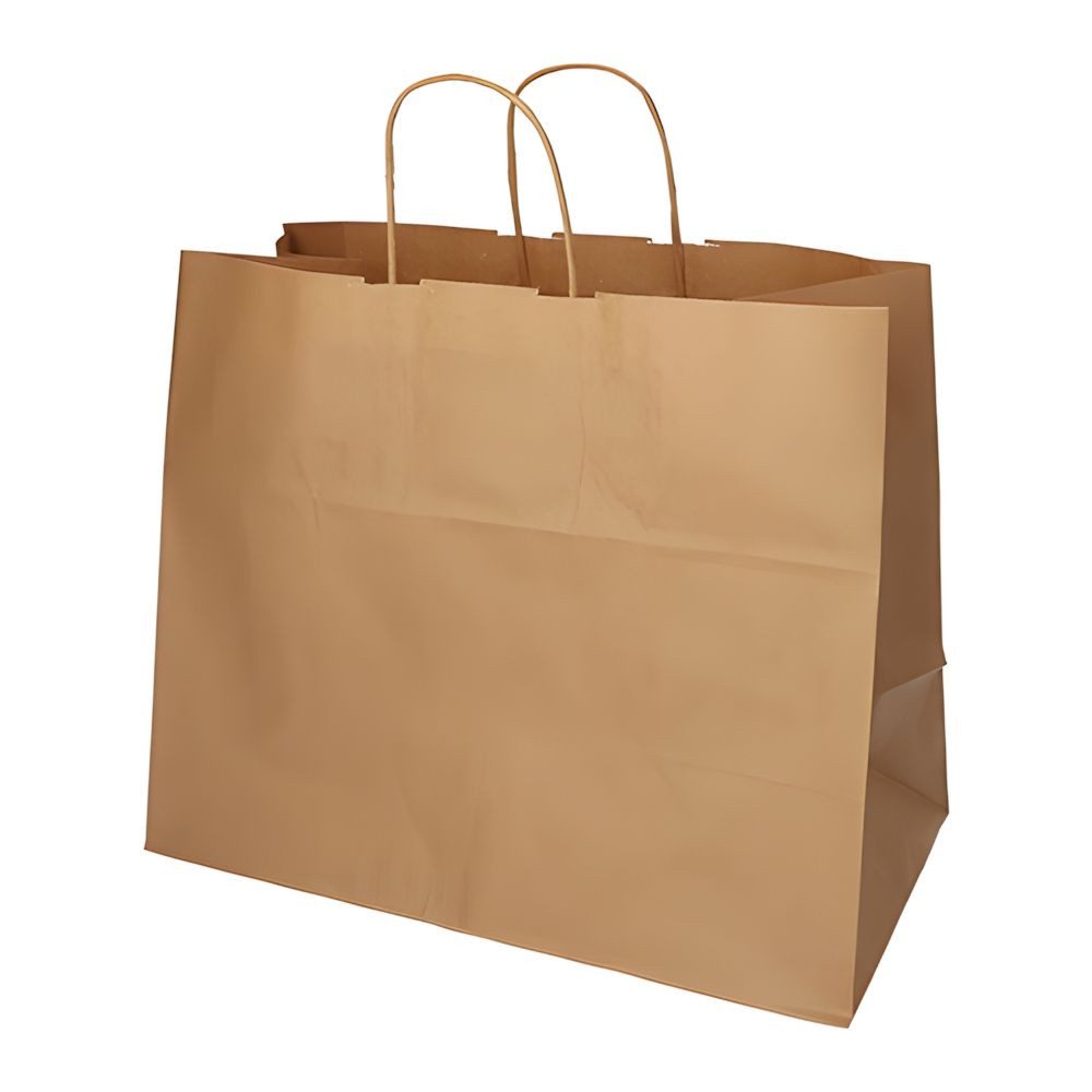 PAPSTAR Tragetasche 300x Tragetaschen Papier 27 x 32 x 21,5cm braun gedrehter Tragegriff