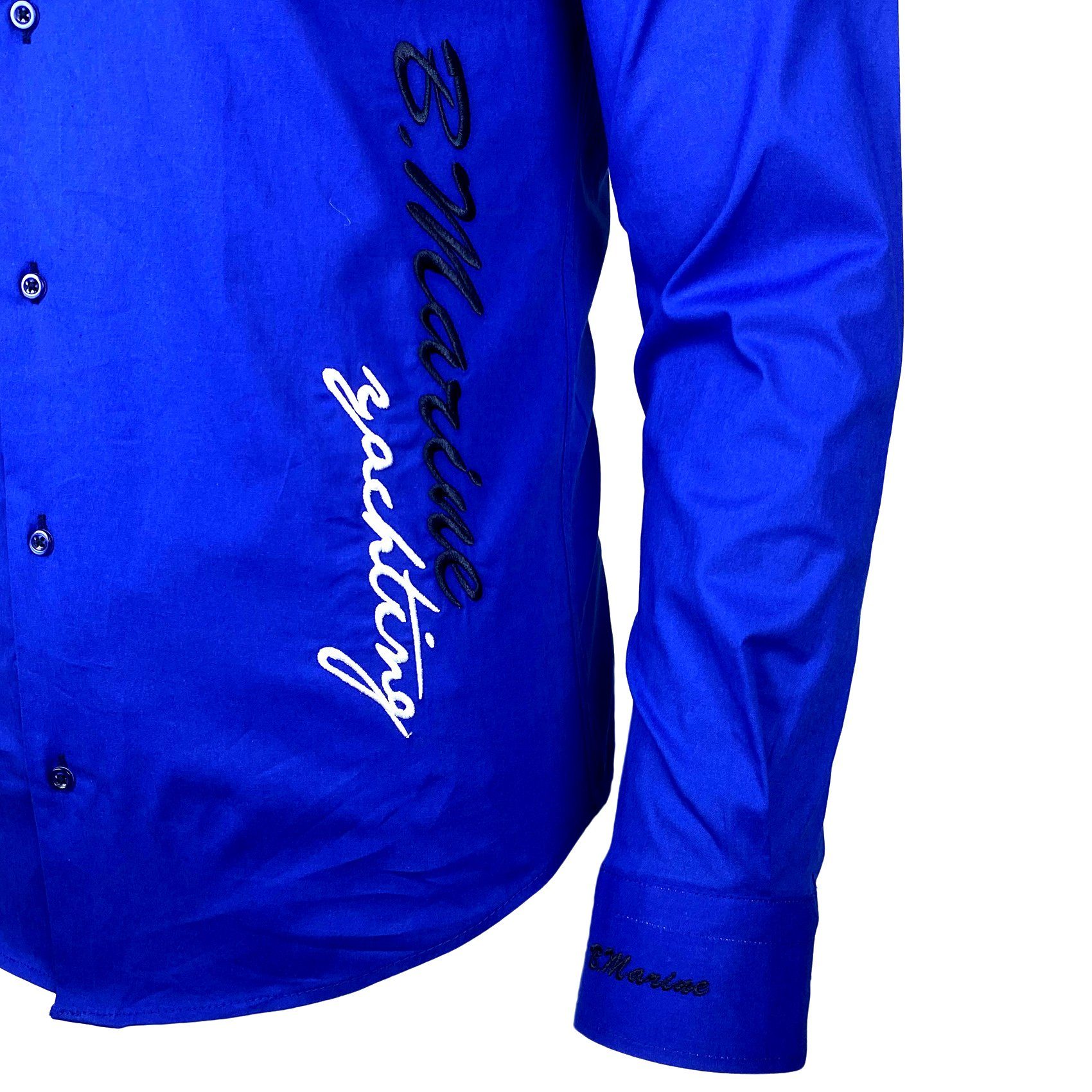 Baxboy Langarmhemd Baxboy Edel Dezent Herren Hemd Stickerei Hemden Kontrast Langarm B-508