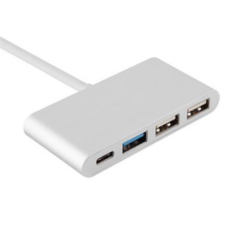 Cadorabo USB 3.0 USB-Adapter, 4-Port USB Multischnittstelle Plug & Play mit USB-C Anschluss