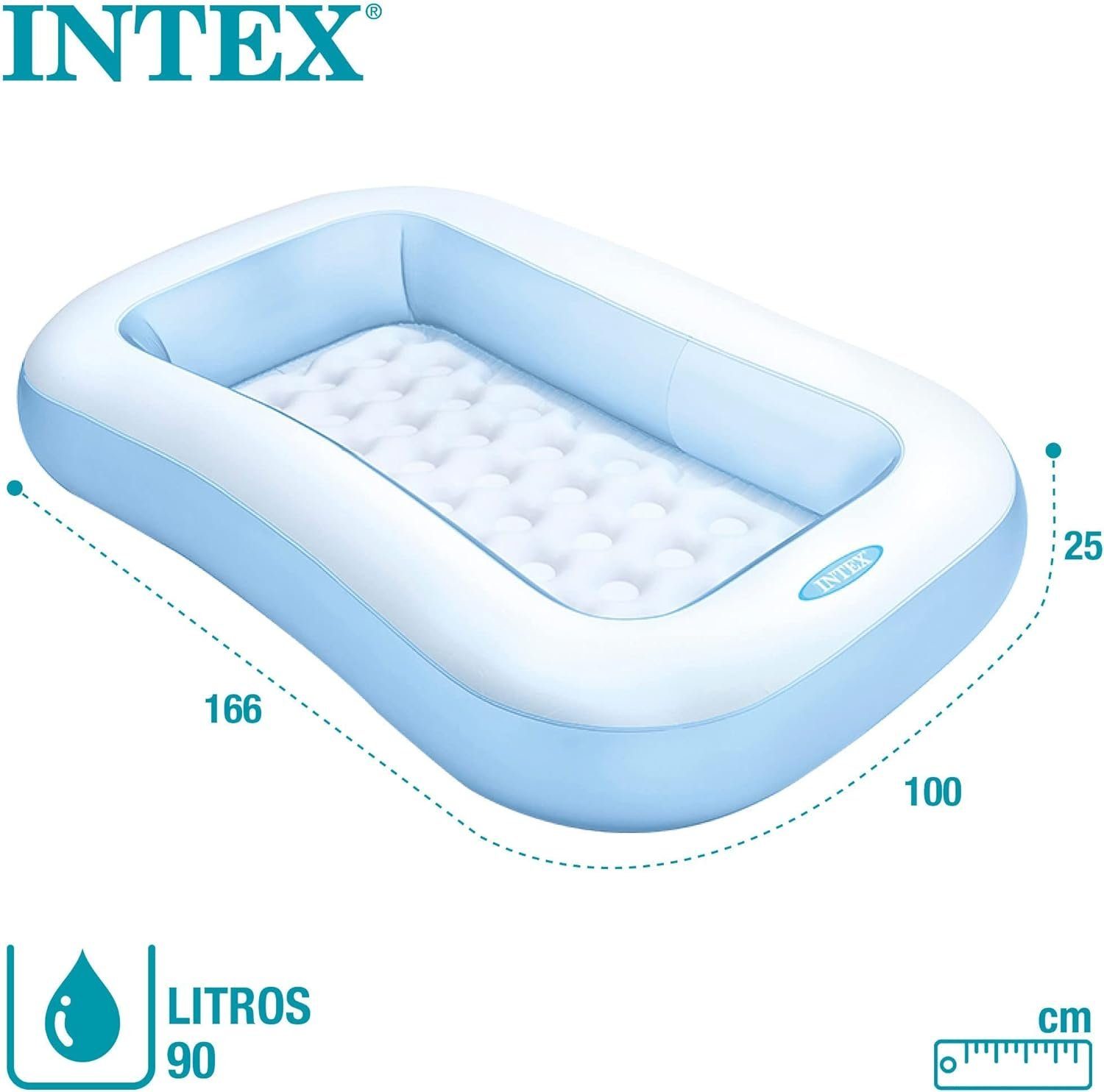 Intex Planschbecken, Rectangular Aufstellpool Planschbecken 166x100x25 cm blau