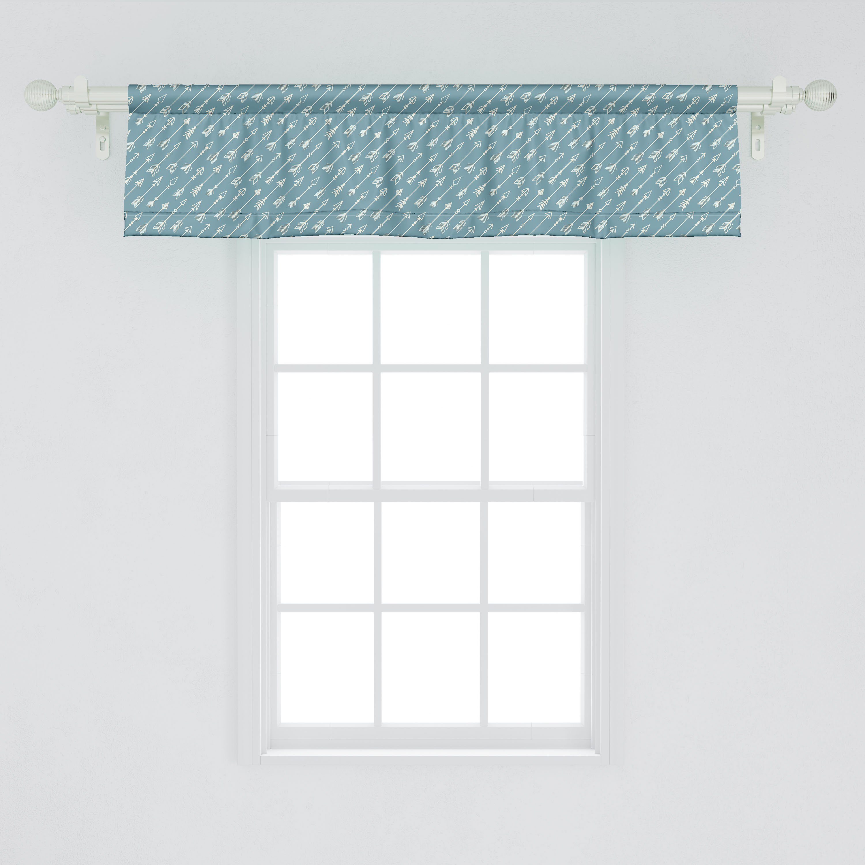 Scheibengardine Vorhang Volant für Pfeil Design Vintage Microfaser, Abakuhaus, Dekor mit Küche Aztec Stangentasche, Schlafzimmer