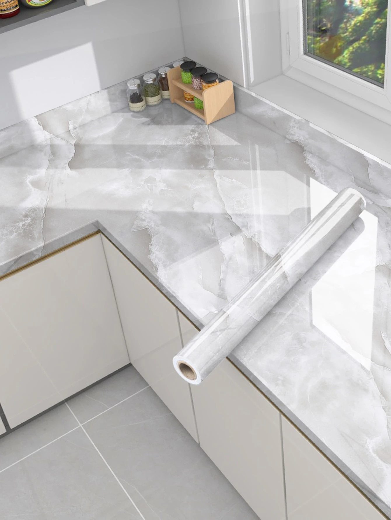 HomeBella Mustertapete Selbstklebende Wandfolie Marmormuster Dekorative Tapete, für Bad, Küche, Wohnzimmer und Möbel