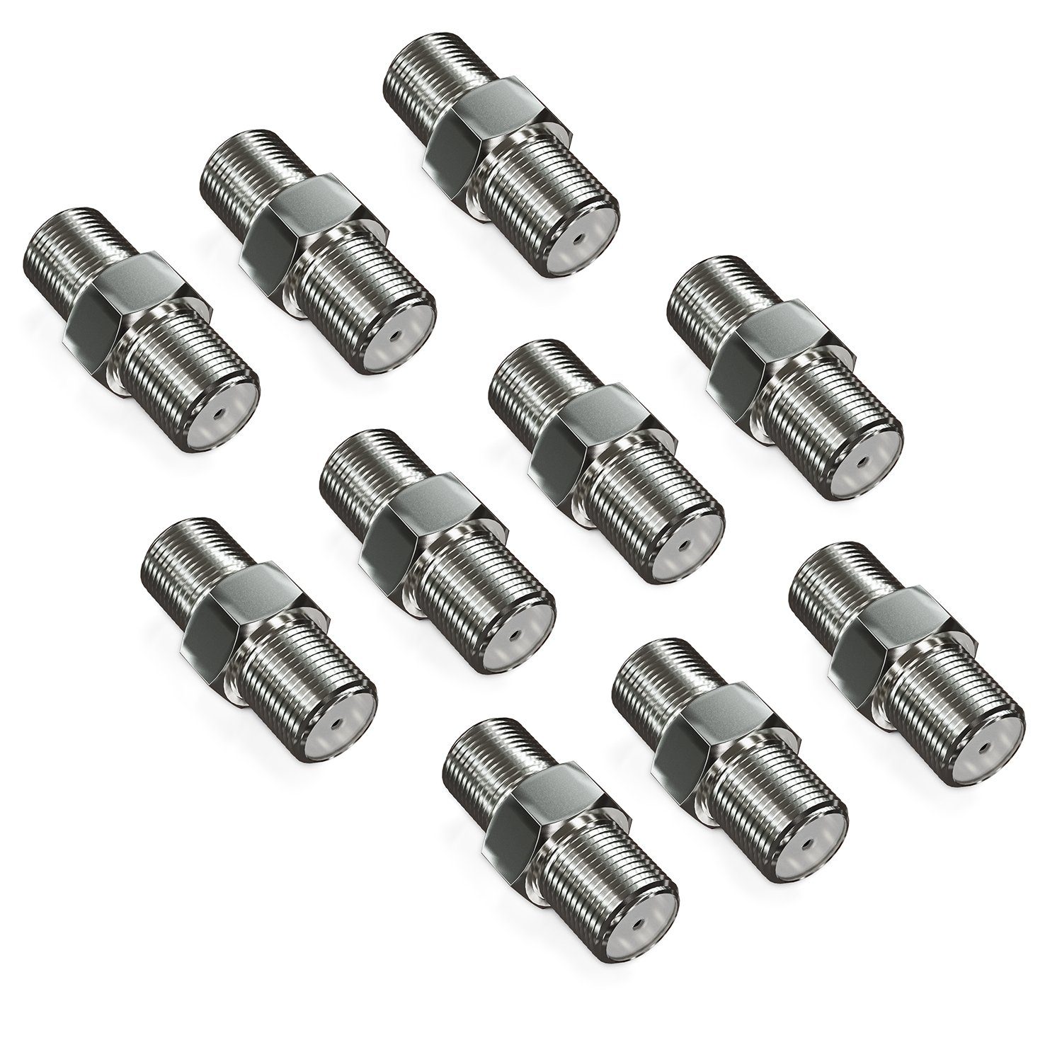 deleyCON deleyCON 10x SAT Adapter Verbinder Koaxialkabel verlängern 2x SAT-Kabel